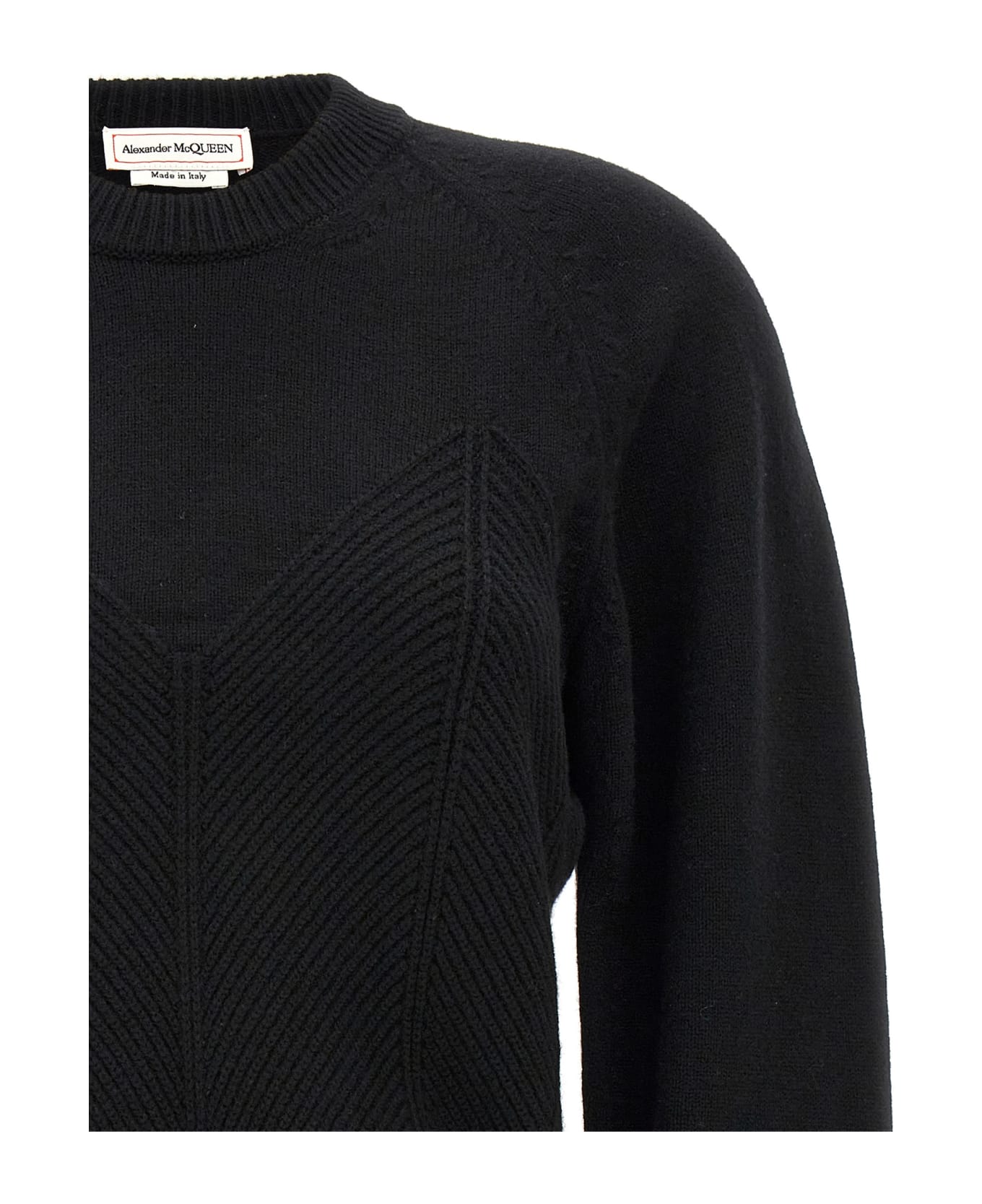 Alexander McQueen Chevron Corset Sweater - Black