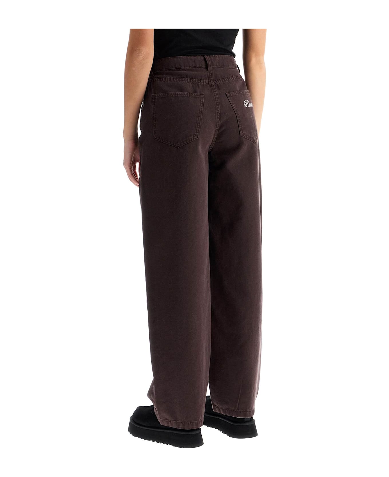 Rotate by Birger Christensen Wide Leg Five-pocket Pants With A Relaxed - CHOCOLATE PLUM (BROWN) (Brown)