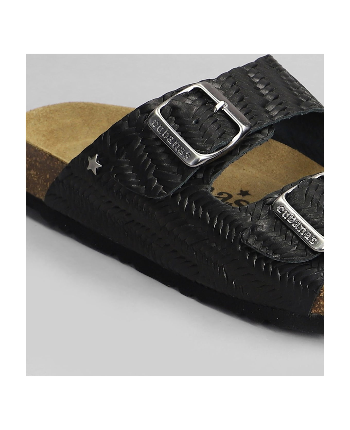 Cubanas Amalia Flats In Black Leather - black