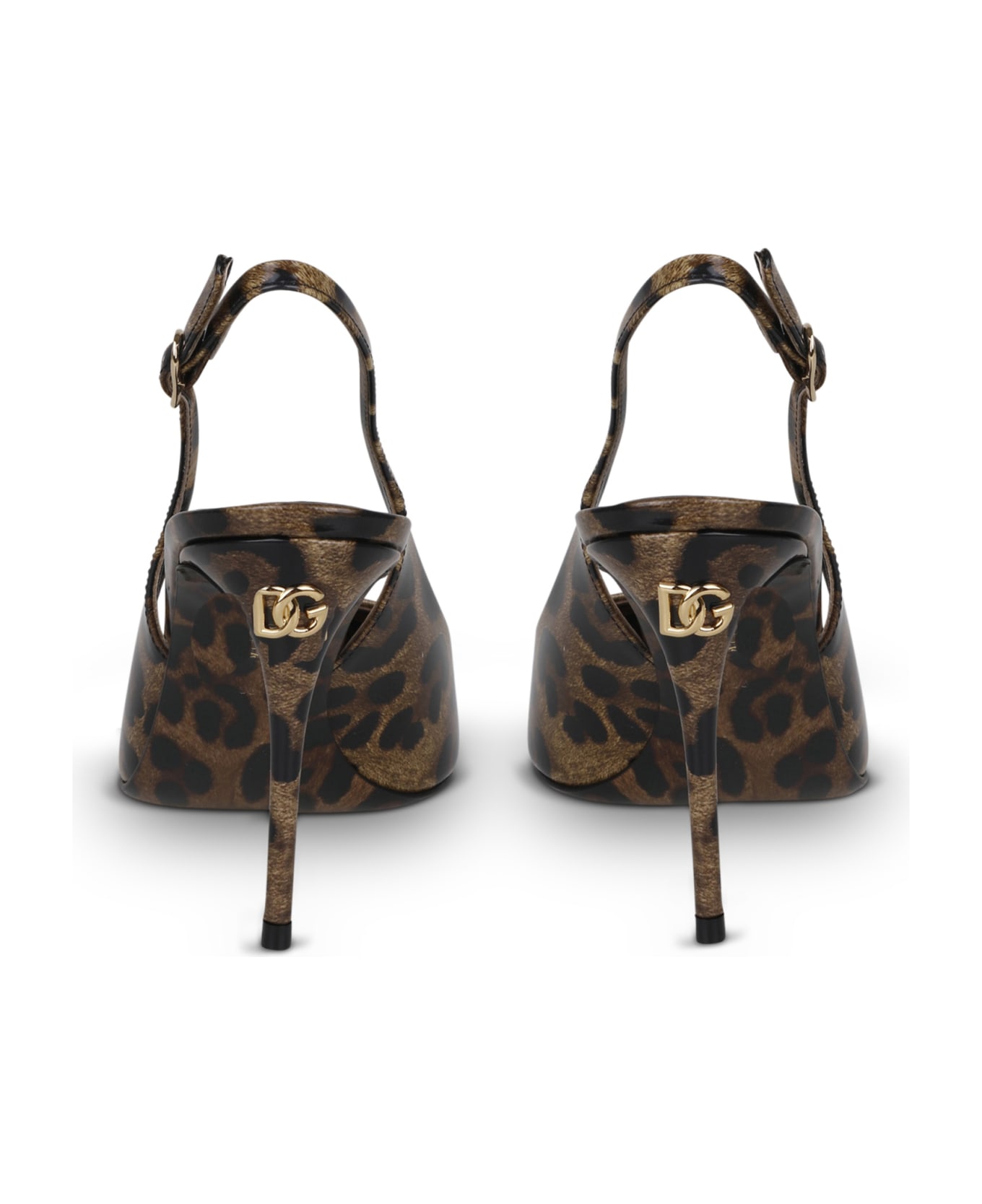 Dolce & Gabbana Animalier Print Slingback Pumps - Brown ハイヒール