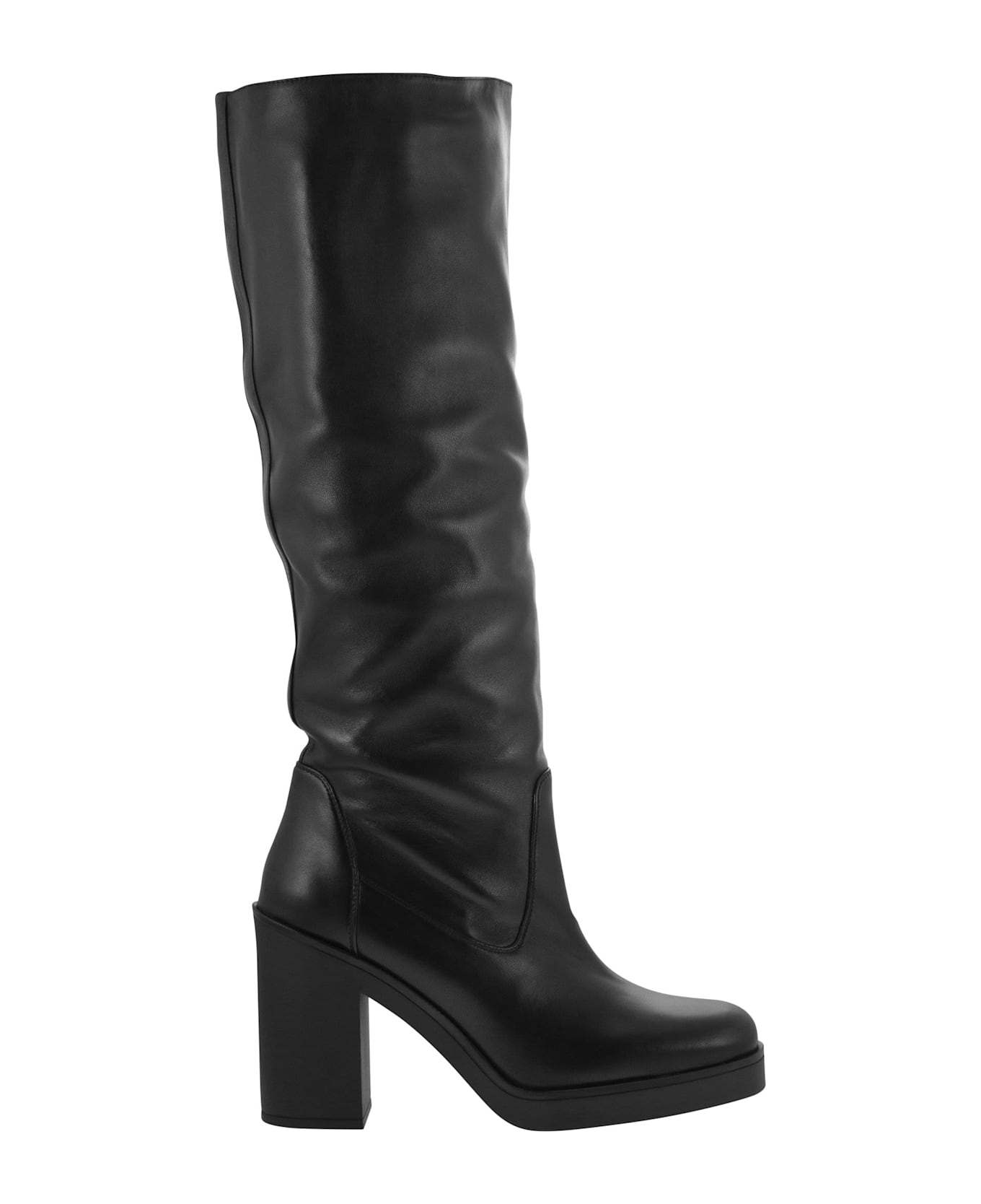 Stuart Weitzman Bethenny 80 - Leather Boot - Black