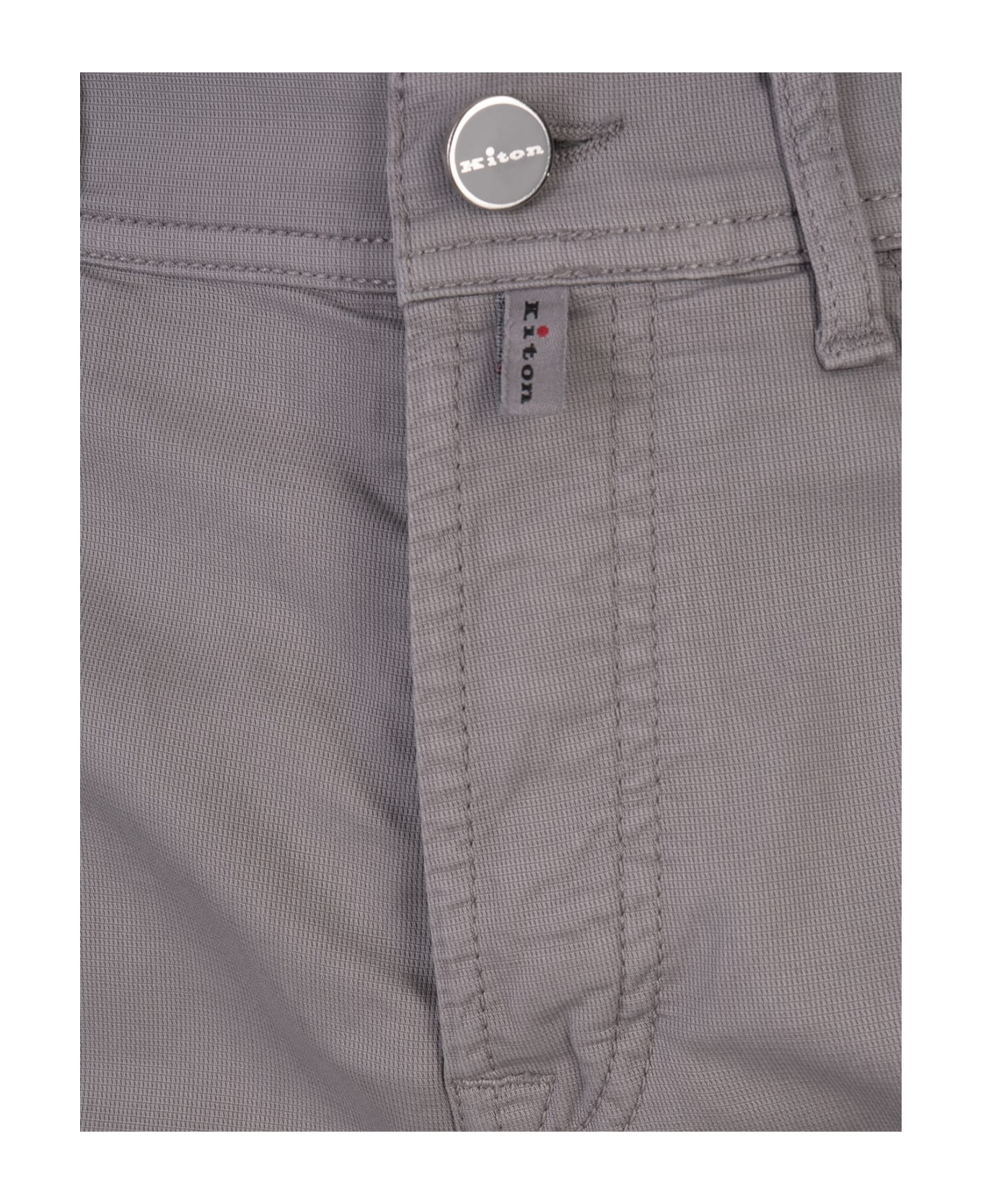 Kiton Grey 5 Pocket Straight Leg Trousers - Grey