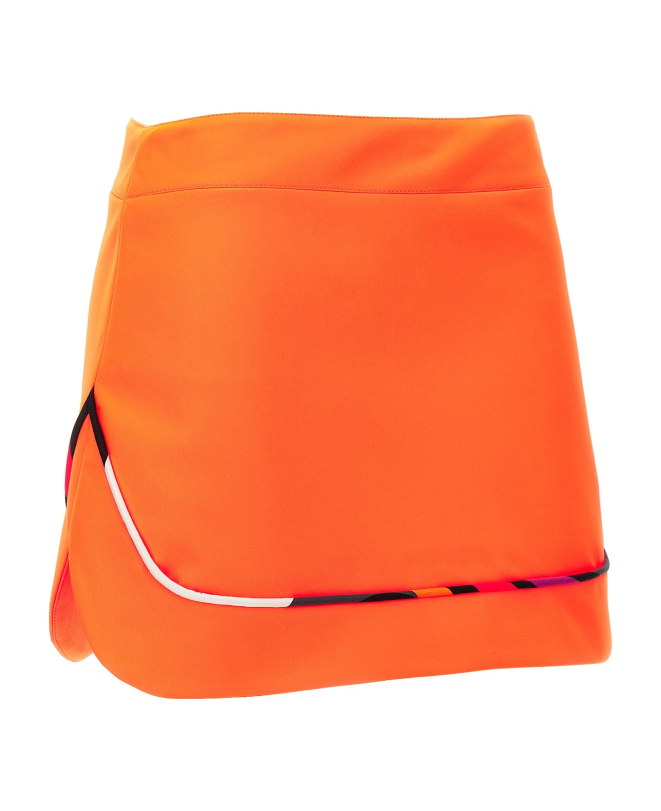 Pucci Contrasting Piping Neon Skirt - Orange