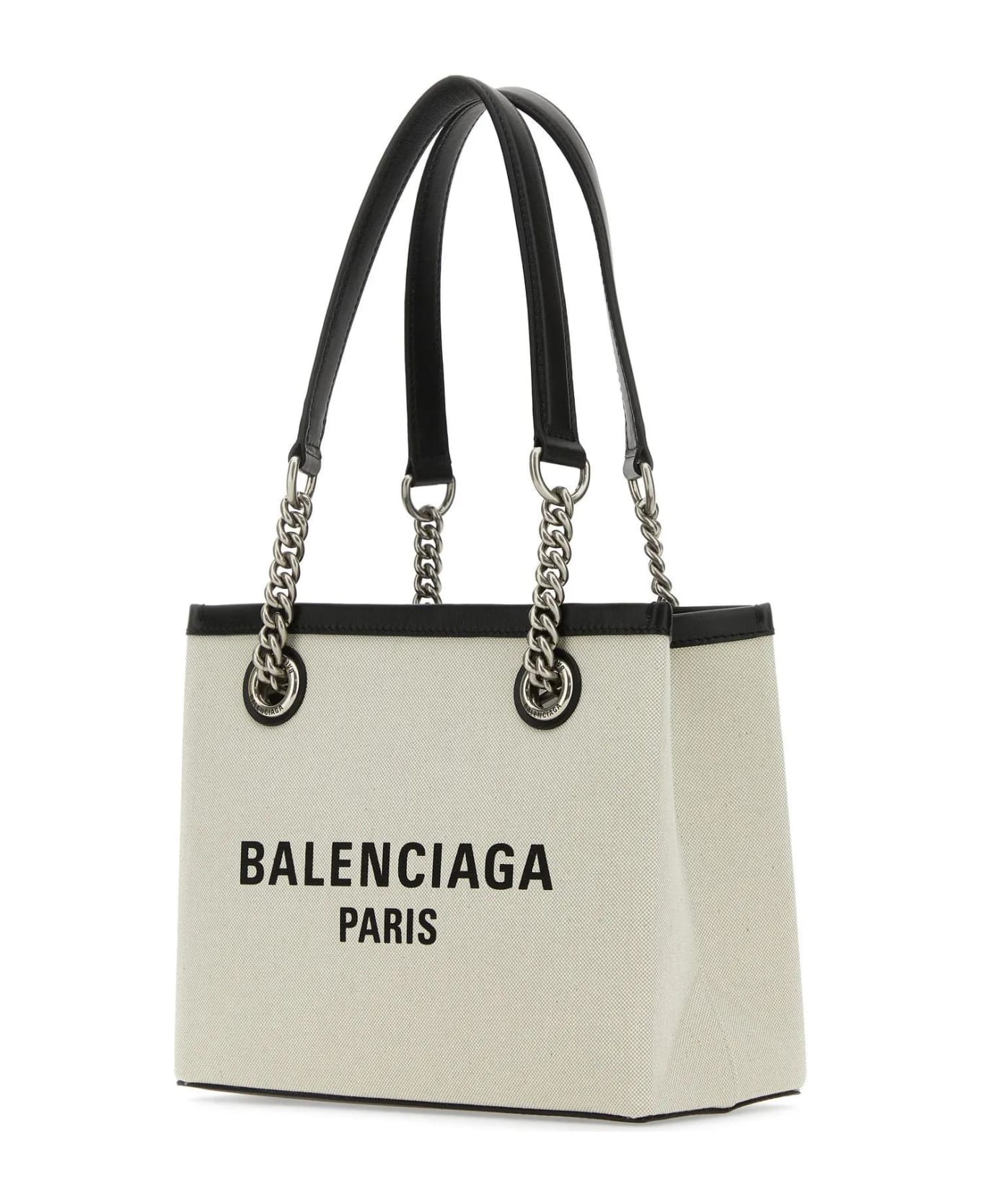 Balenciaga Ivory Canvas S Duty Free Shopping Bag - Beige