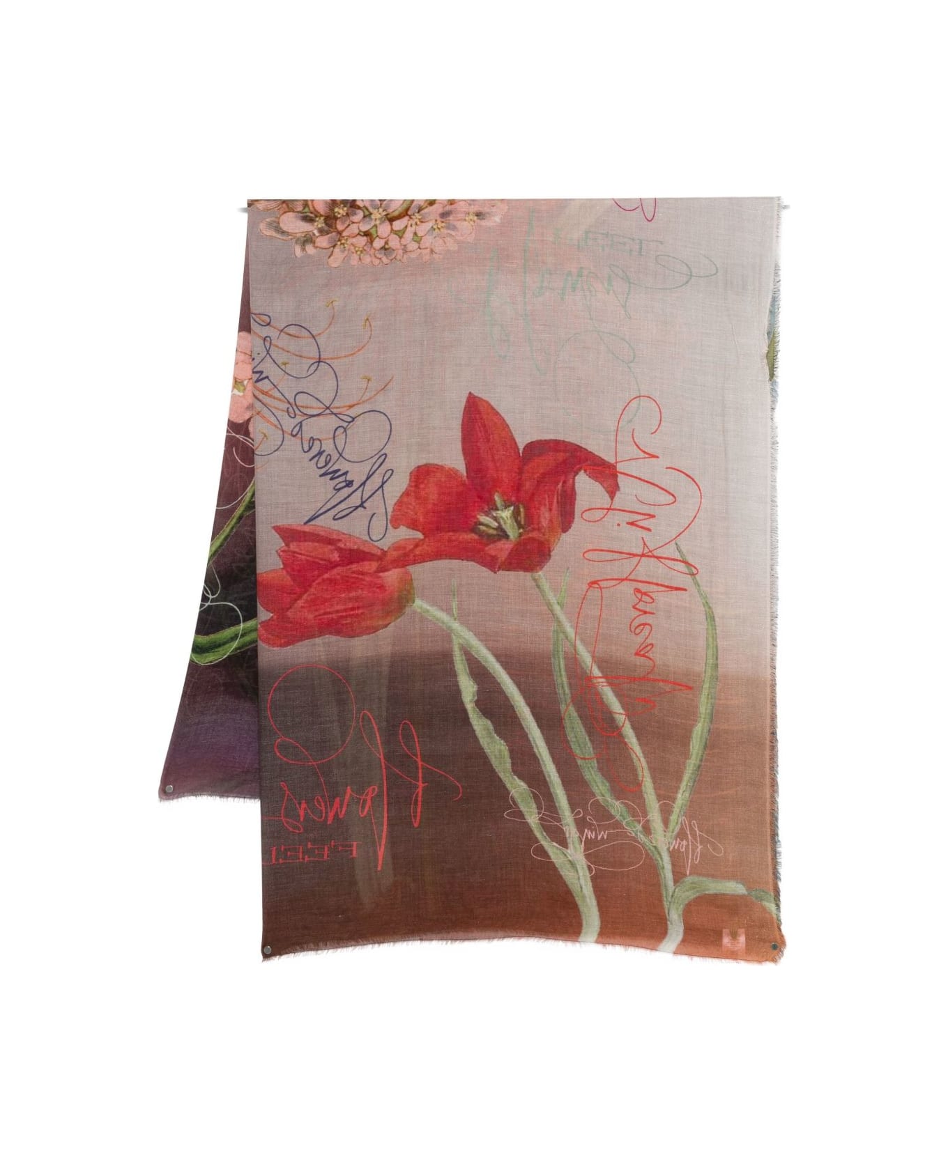 Faliero Sarti Flowers Feel Print Stole - MultiColour
