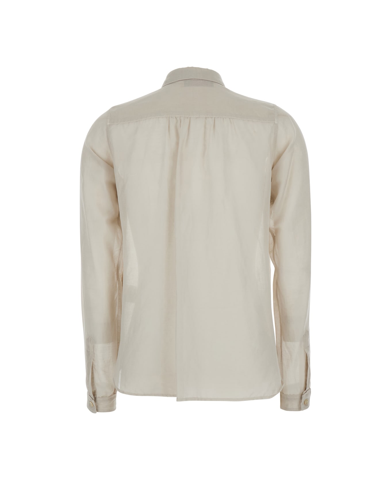 Jucca Beige Shirt With Classic Collar And Button Closure In Cotton And Silk Blend Woman - Beige