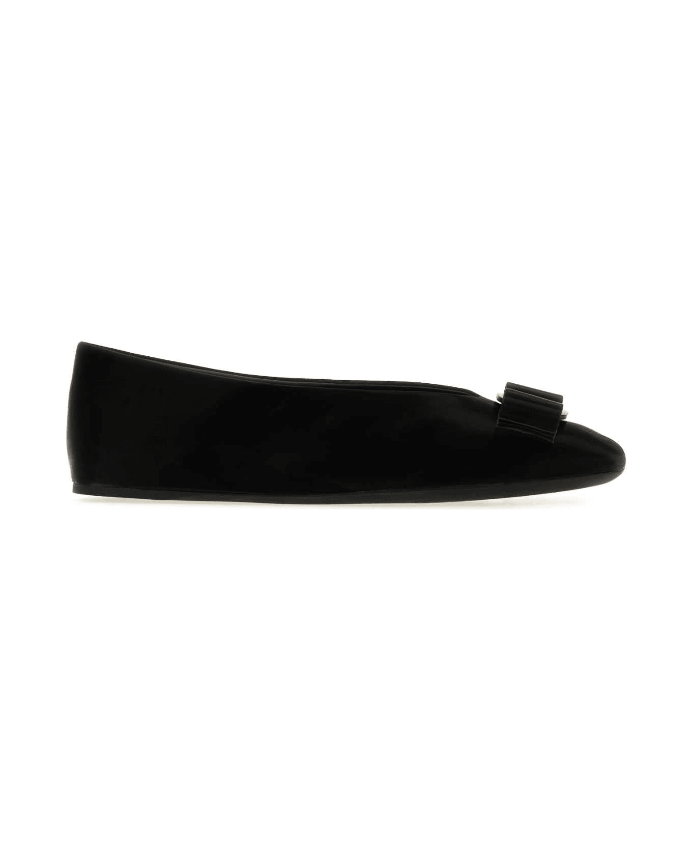 Ferragamo Black Leather Vanna I Ballerinas - NERONERONERO