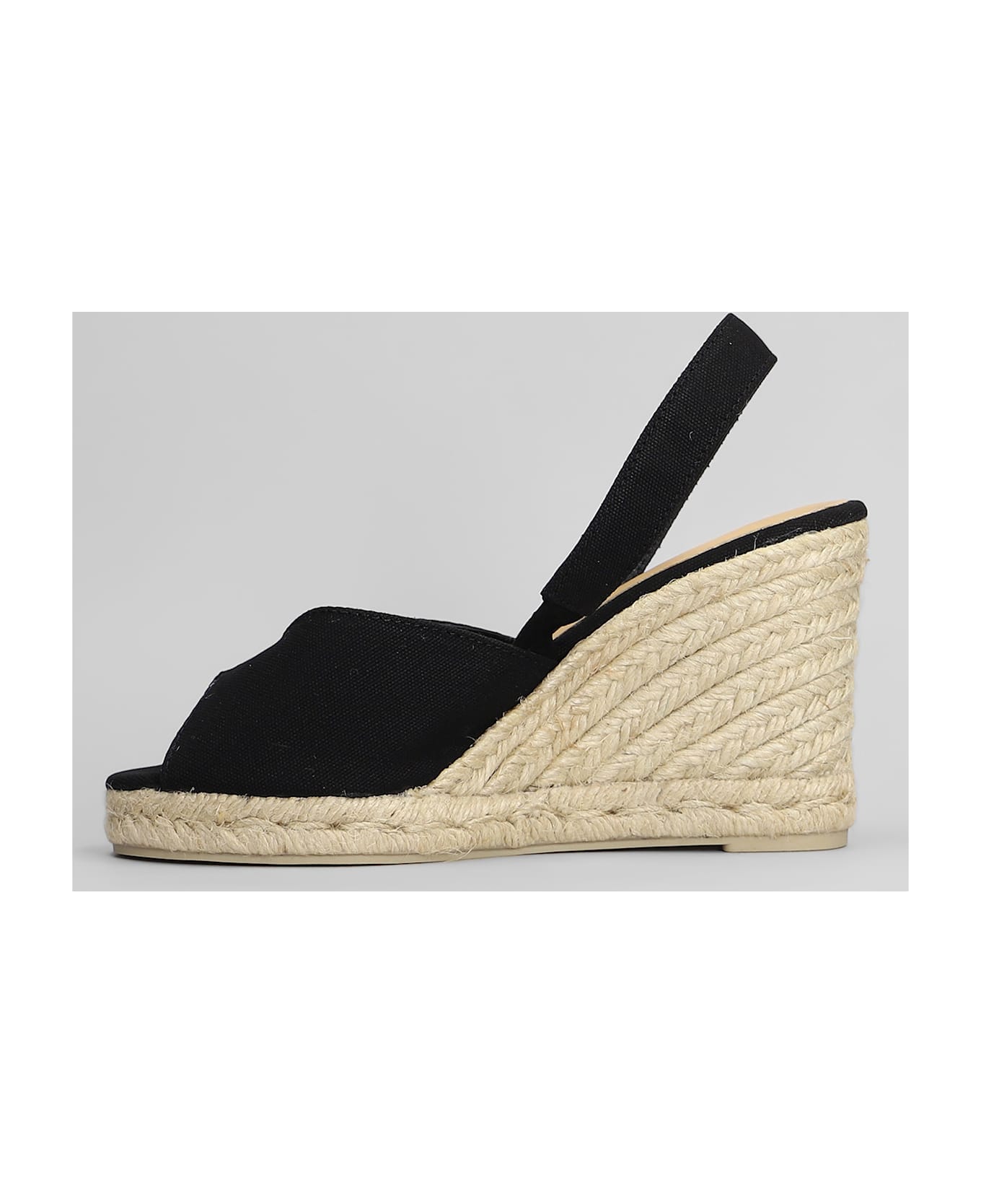 Castañer Brisa-8-001 Wedges In Black Canvas - black