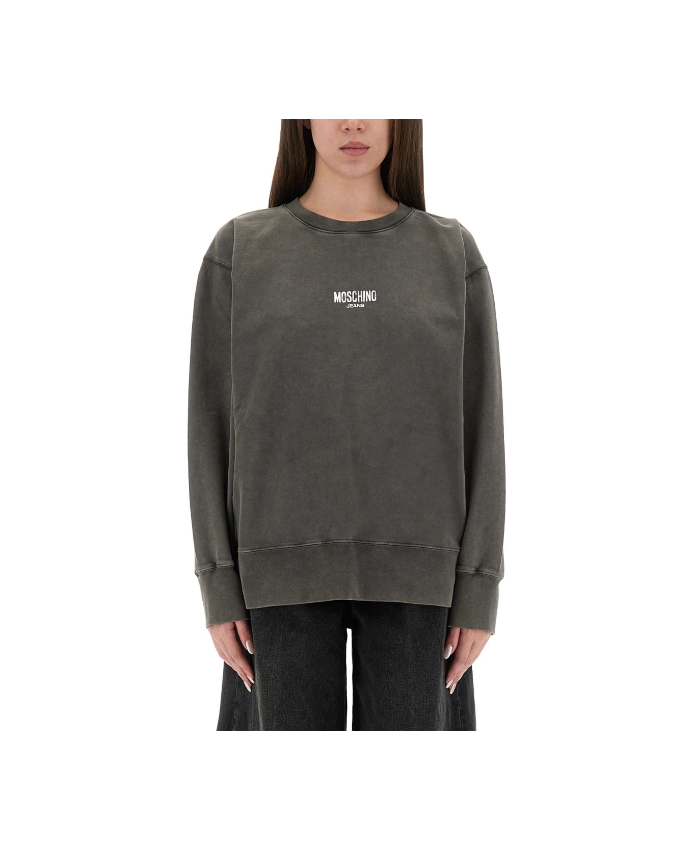 M05CH1N0 Jeans Sweatshirt With Logo - GREY