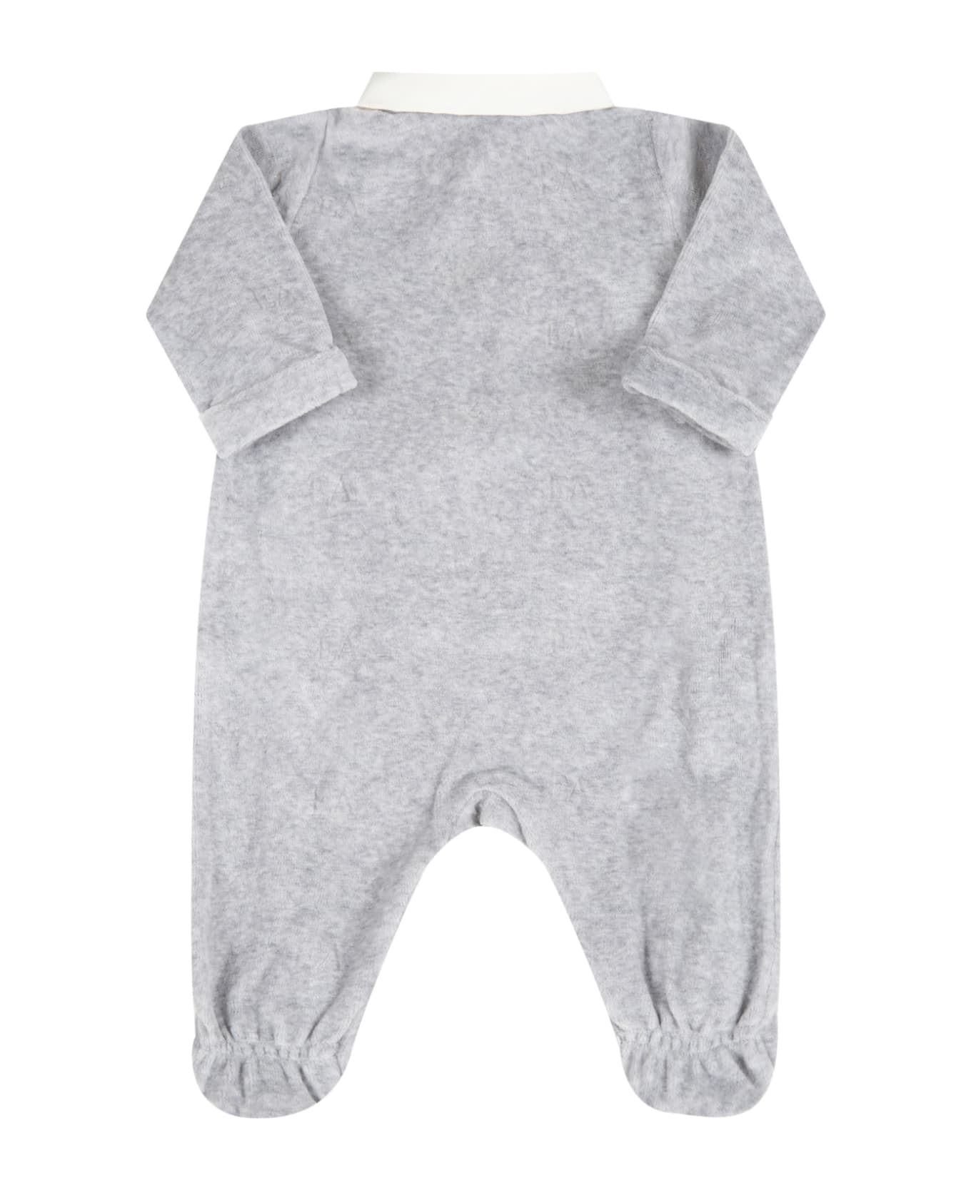 Armani Collezioni Gray Set For Baby Boy With Logo - Grey