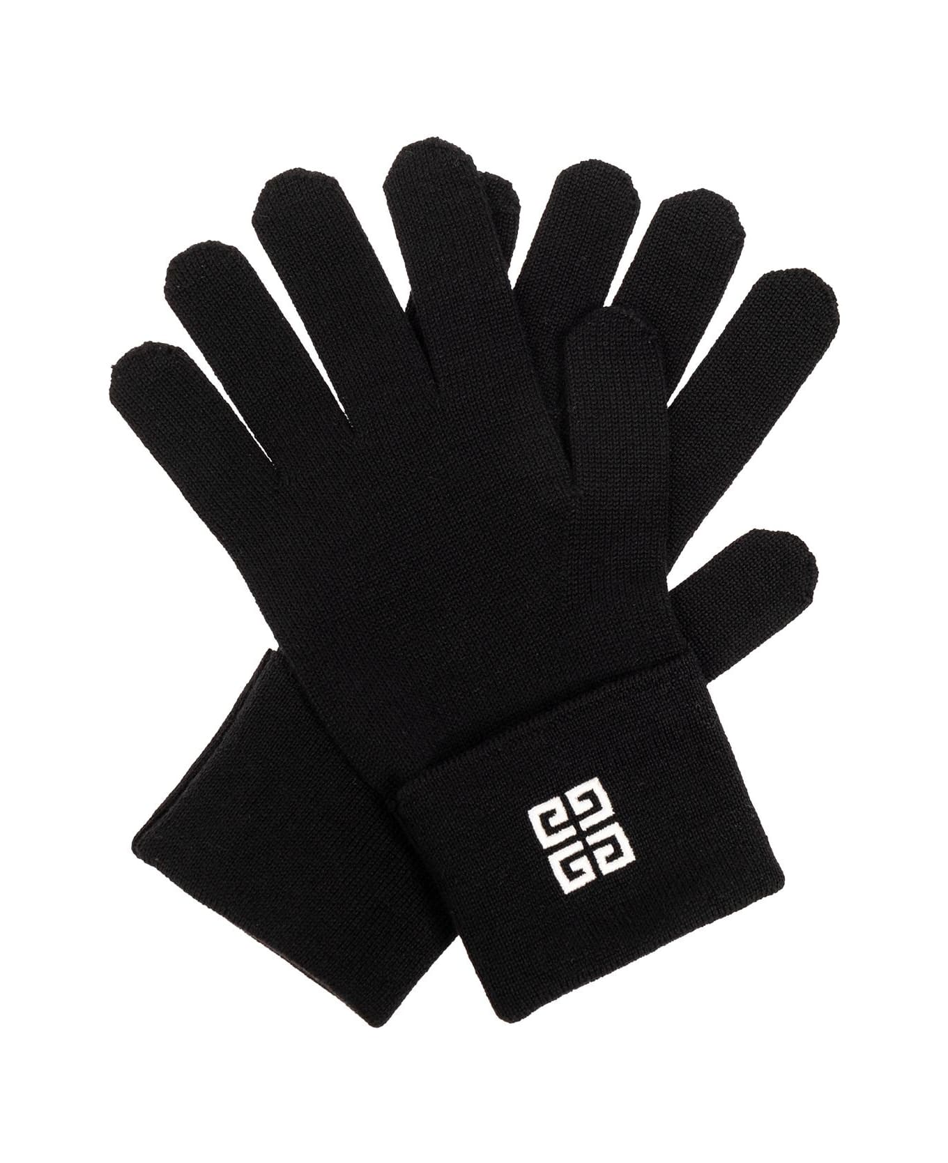 Givenchy Wool Gloves With Monogram - NERO