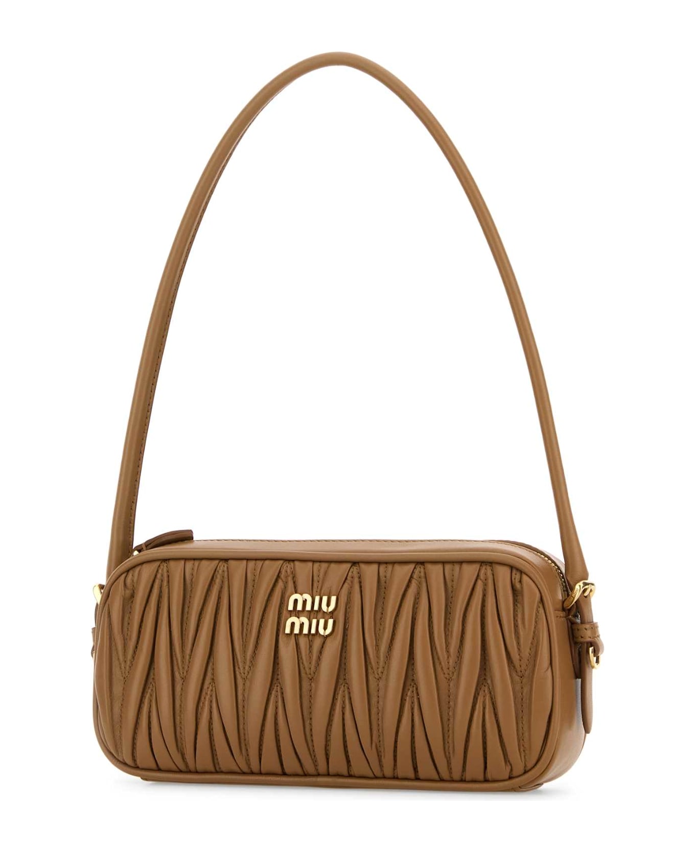 Miu Miu Camel Leather Shoulder Bag - CARAMEL