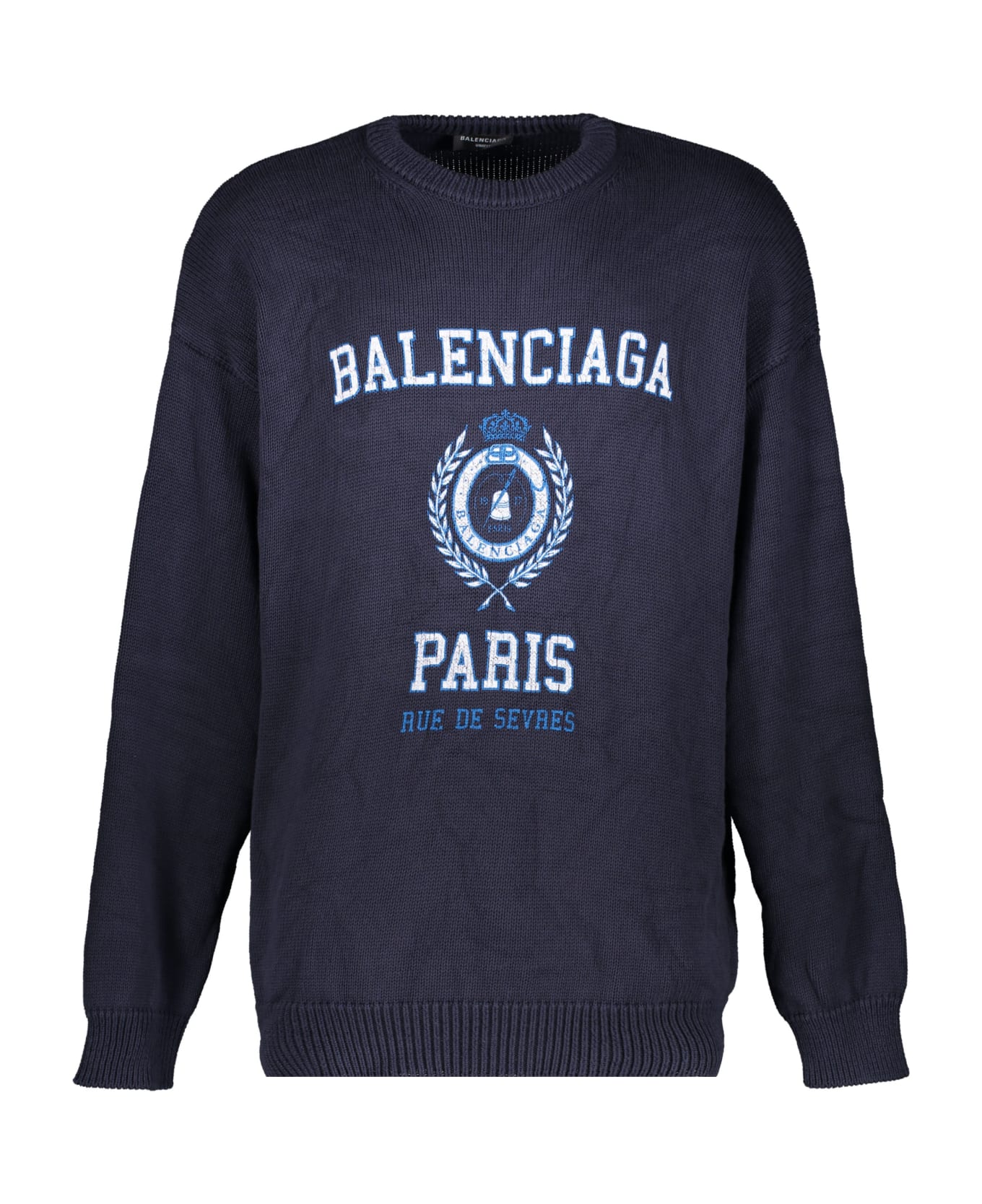 Balenciaga Logo Crew-neck Sweater - blue