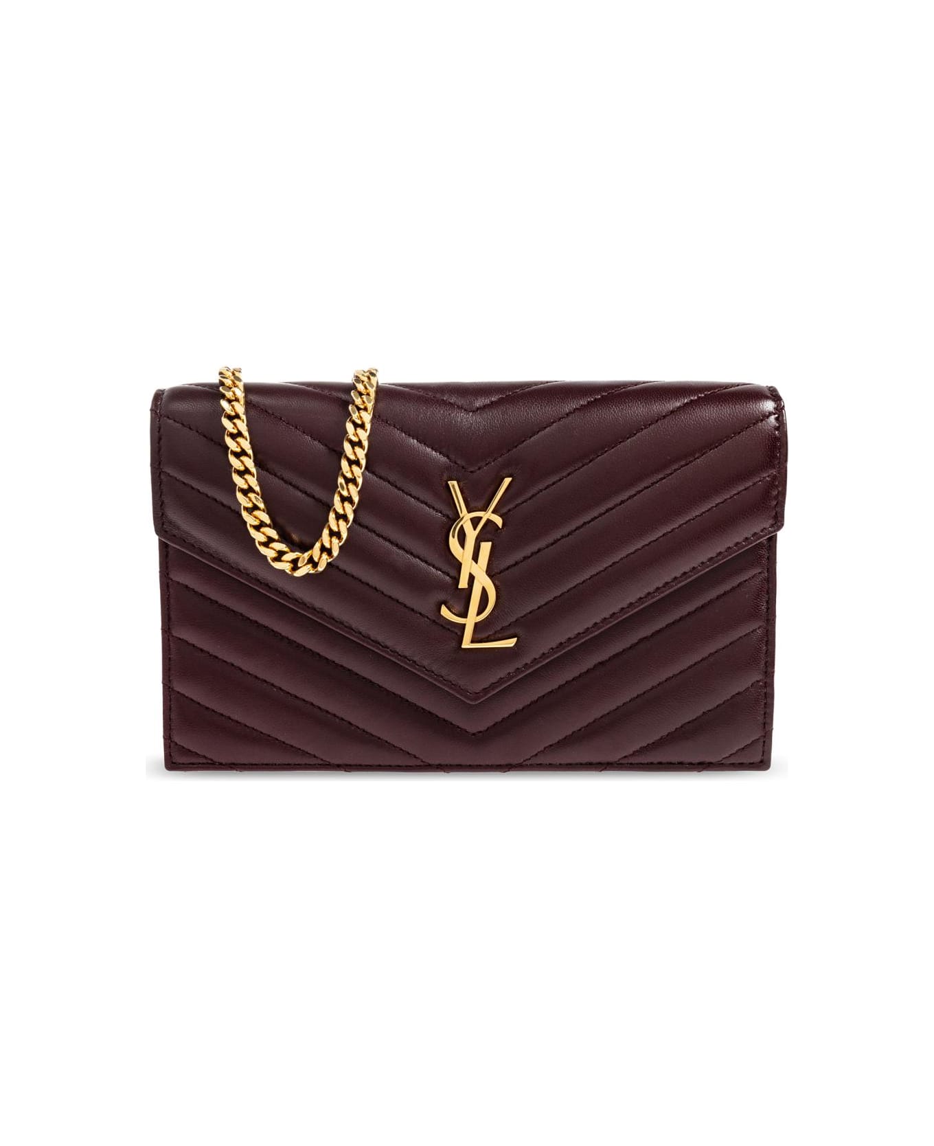 Saint Laurent Wallet On A Chain - BORDEAUX