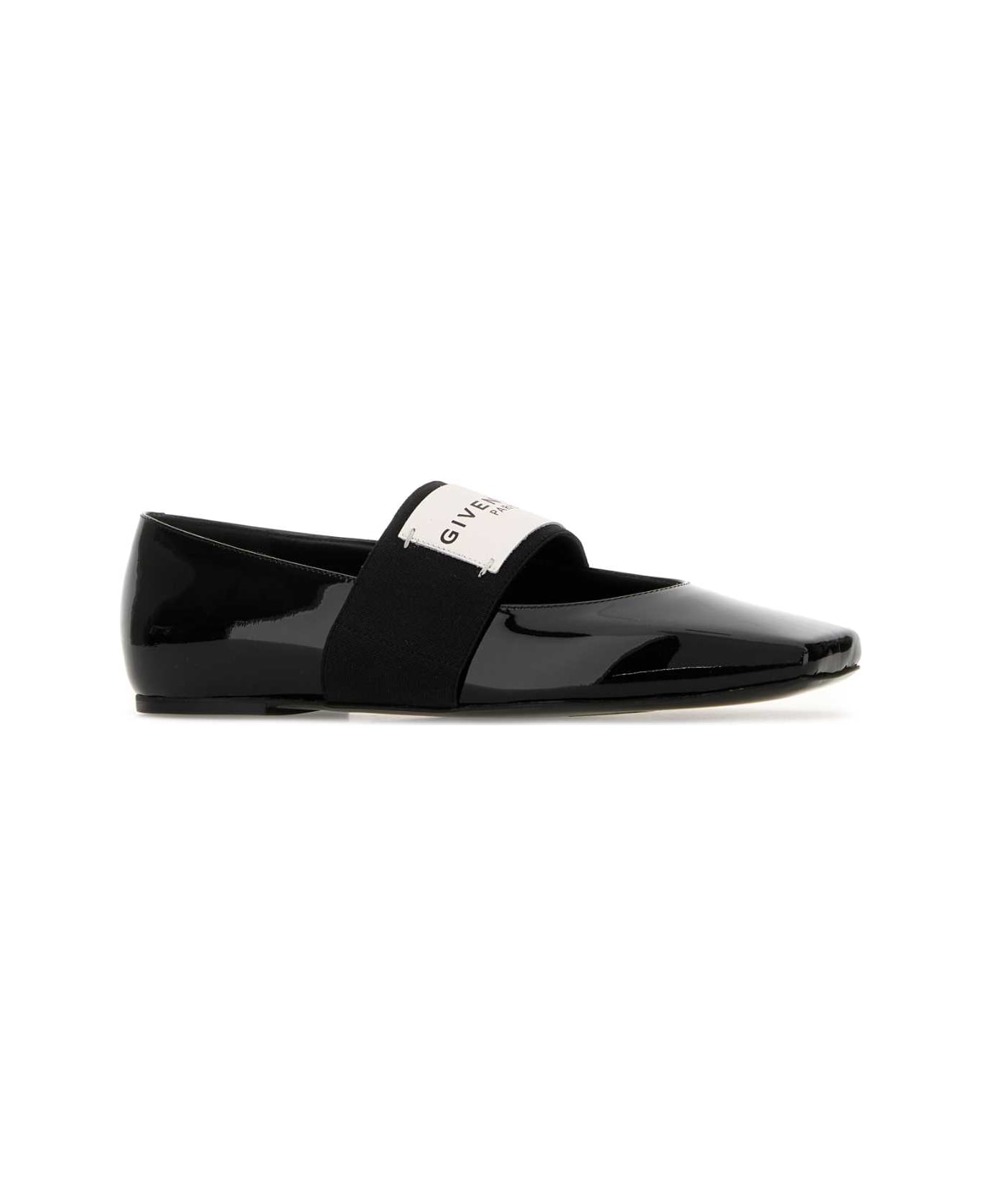 Givenchy Black Leather Squared Ballerinas - BLACK