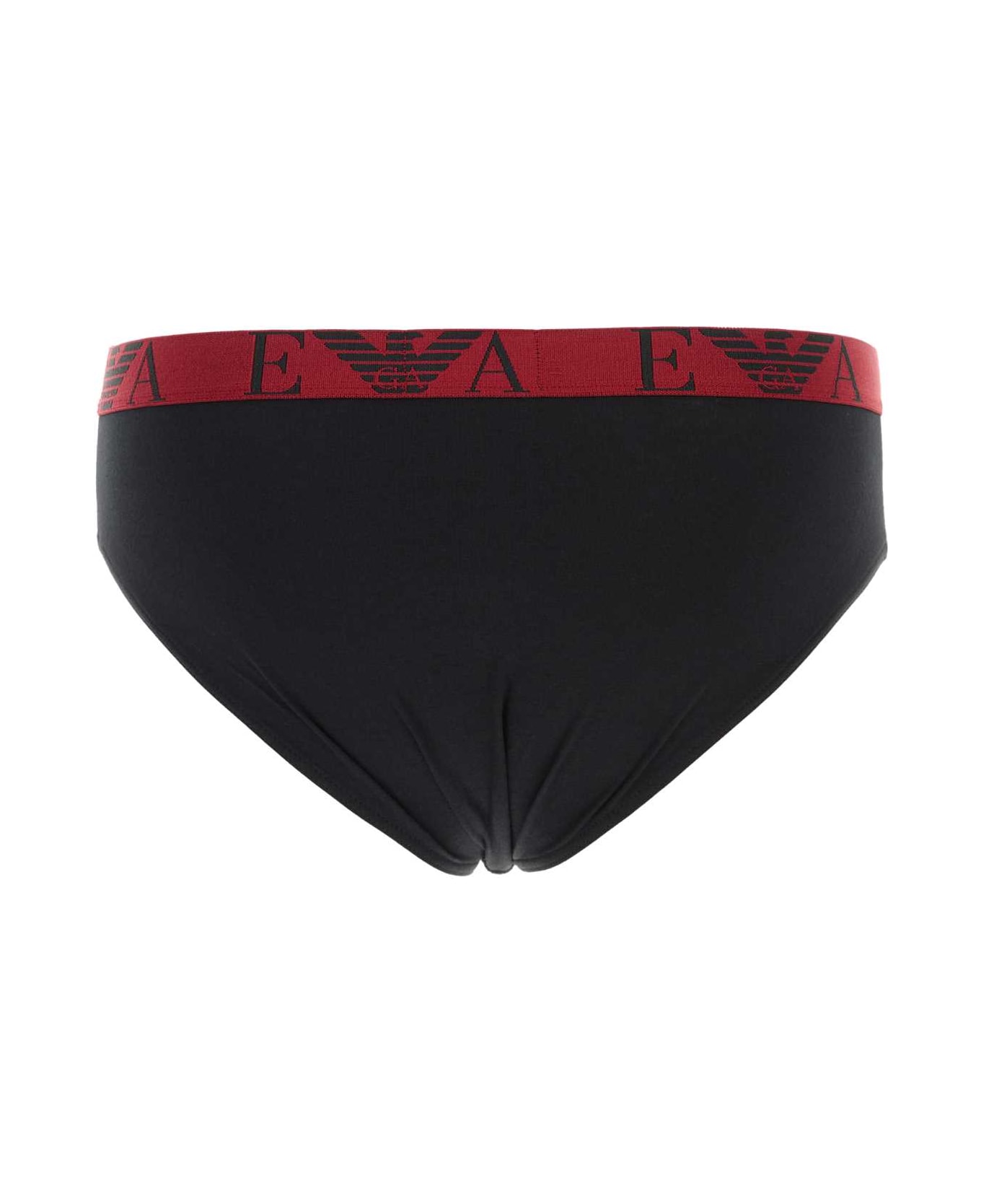 Emporio Armani Black Stretch Cotton Brief Set - BLACK