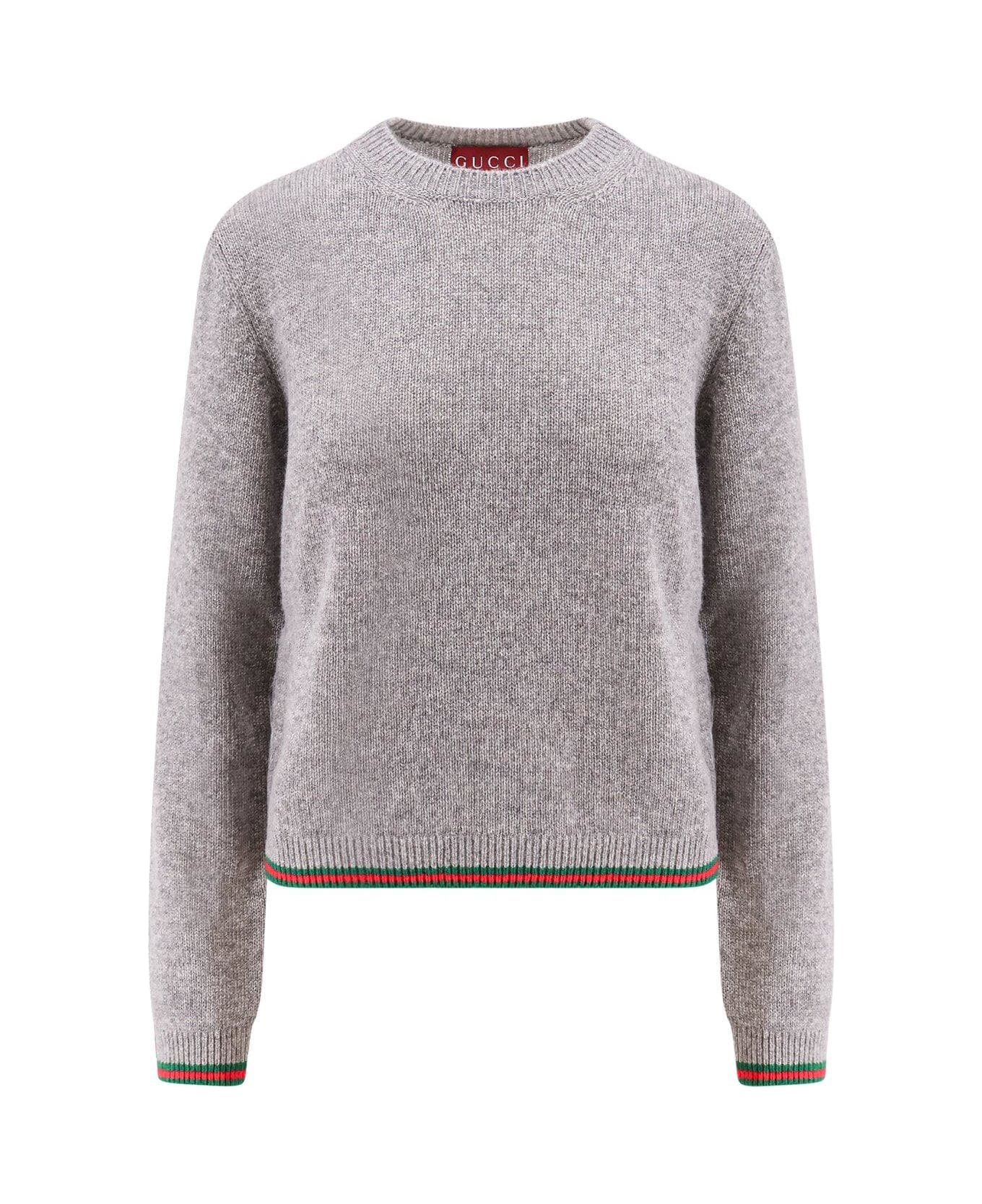 Gucci Striped Hem Knit Sweater - Grigio