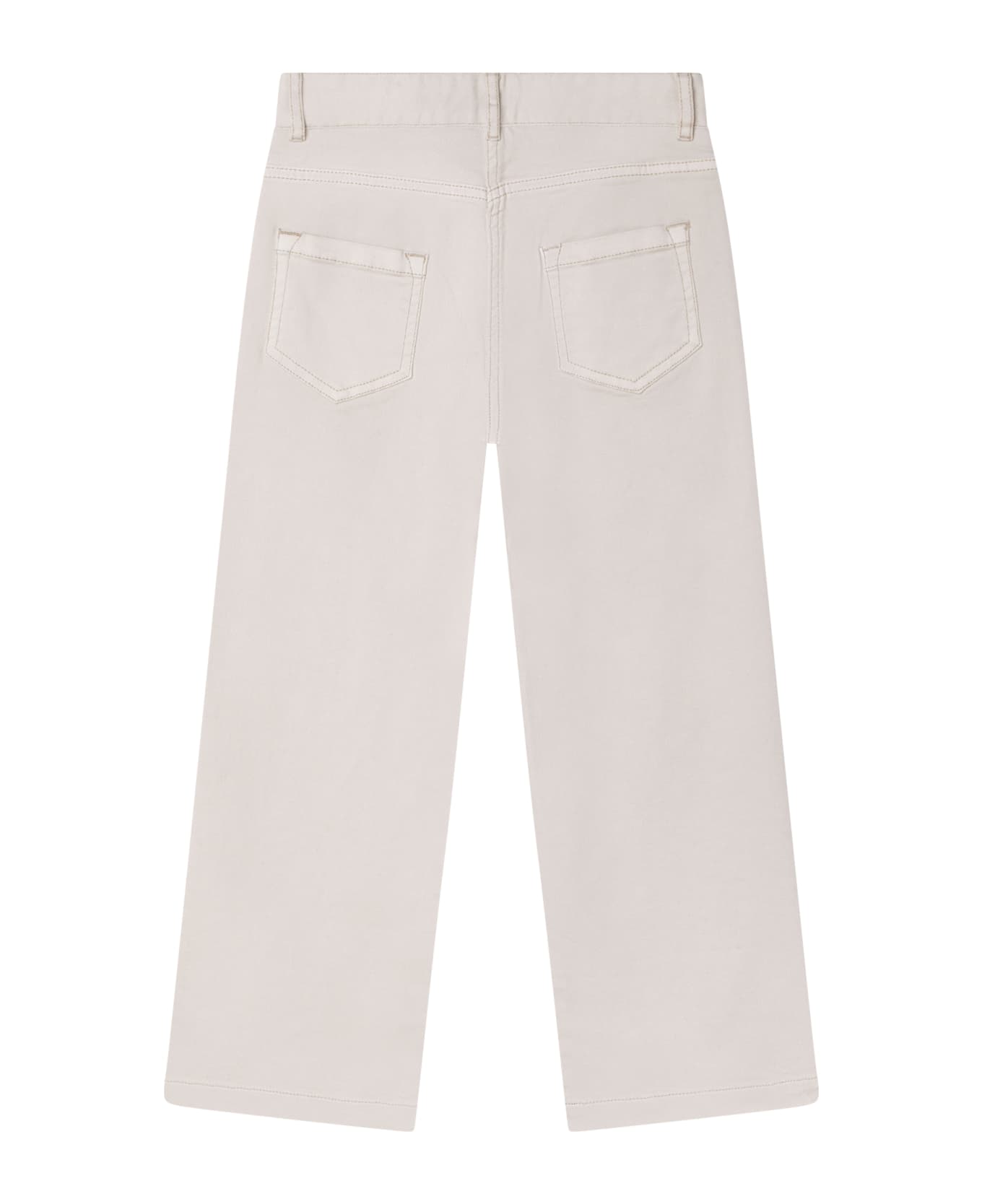 Chloé Straight Jeans With Embroidery - Beige