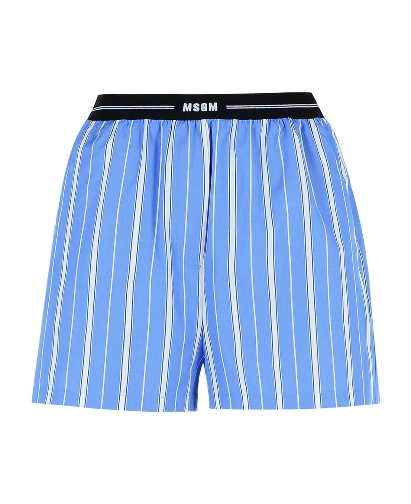 MSGM Cotton Shorts - Blue