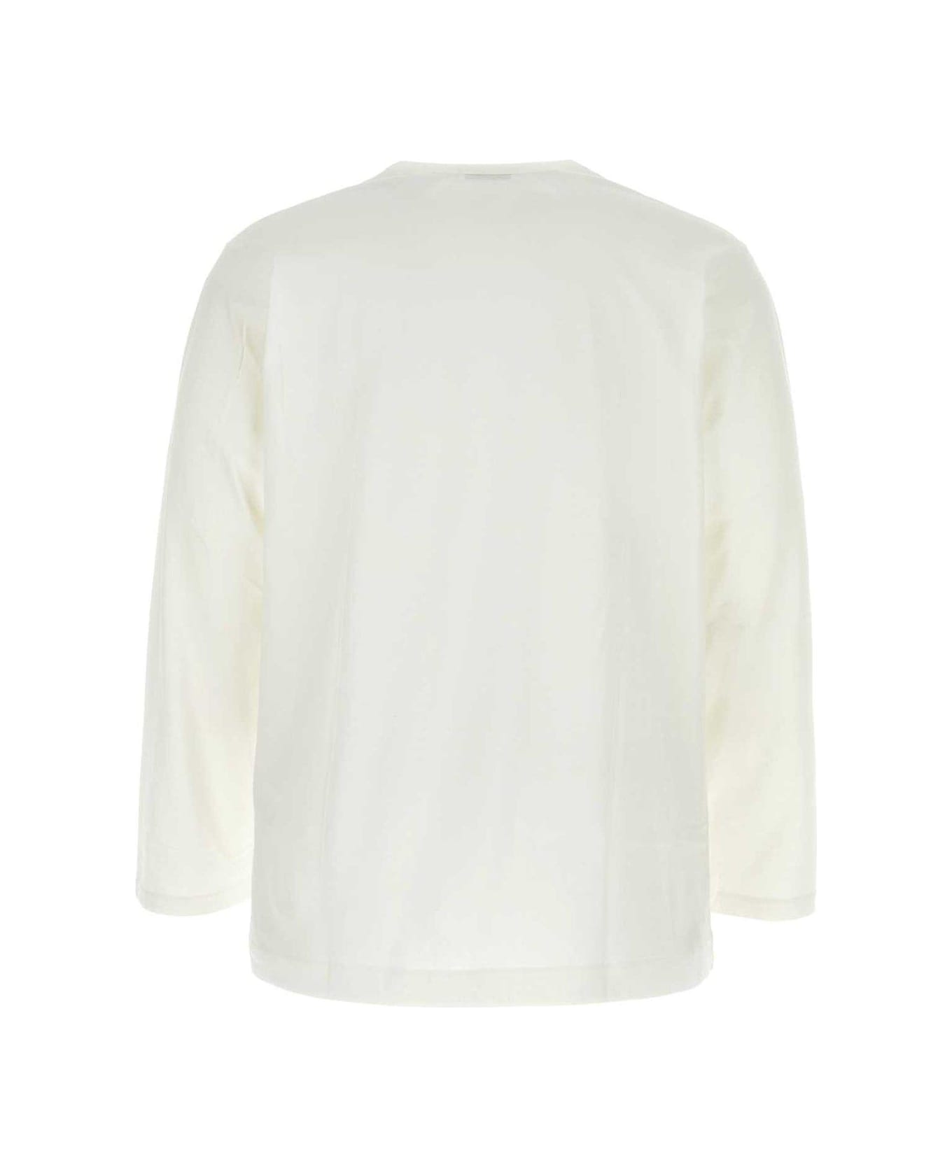Yohji Yamamoto Graphic-printed Long-sleeved T-shirt - Off White
