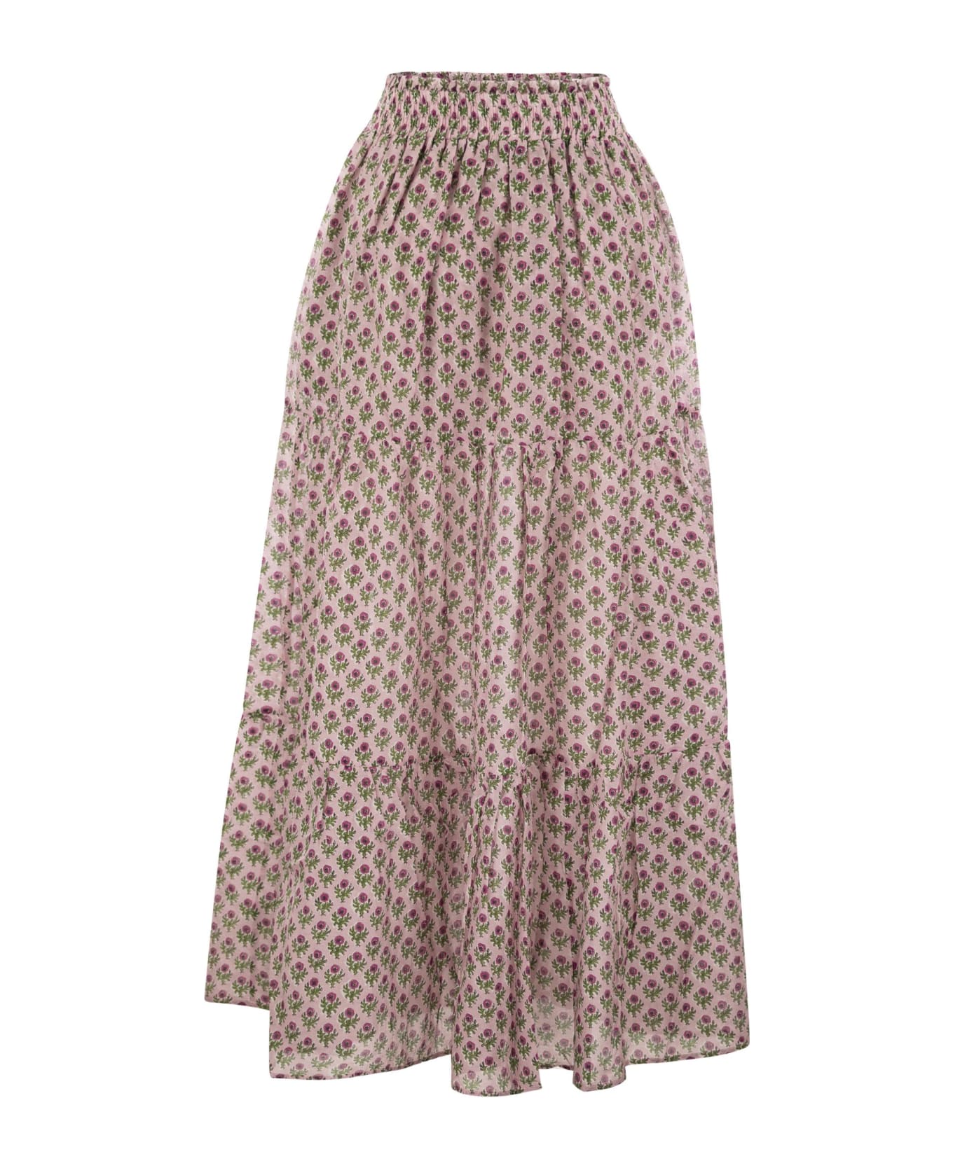 MC2 Saint Barth Cheyenne - Long Skirt In Cotton And Silk. - Pink スカート