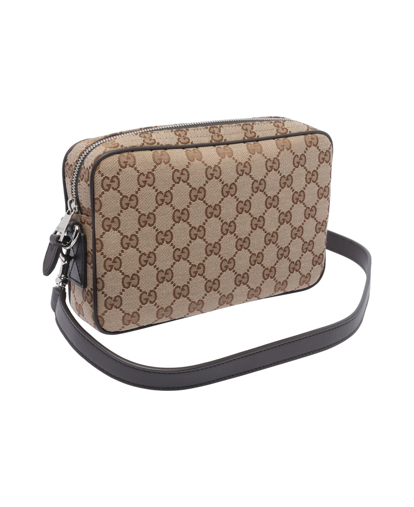 Gucci Small Gg Canvas Crossbody Bag - Brown