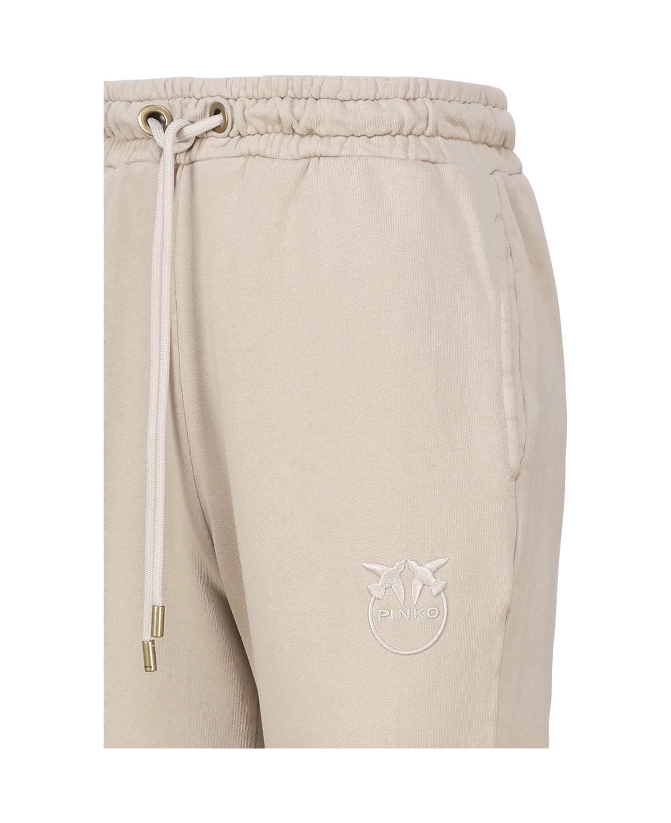 Pinko Jogger Pants With Embroidery - Beige