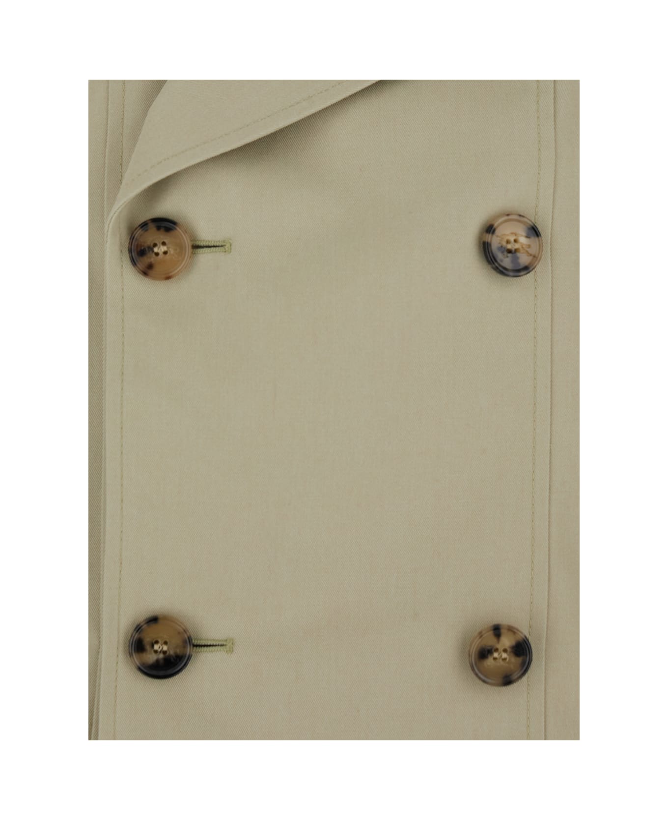 Burberry Grey Double-breasted Jacket With Notched Collar And Belted Cuffs In Cotton Blend Woman - Grey