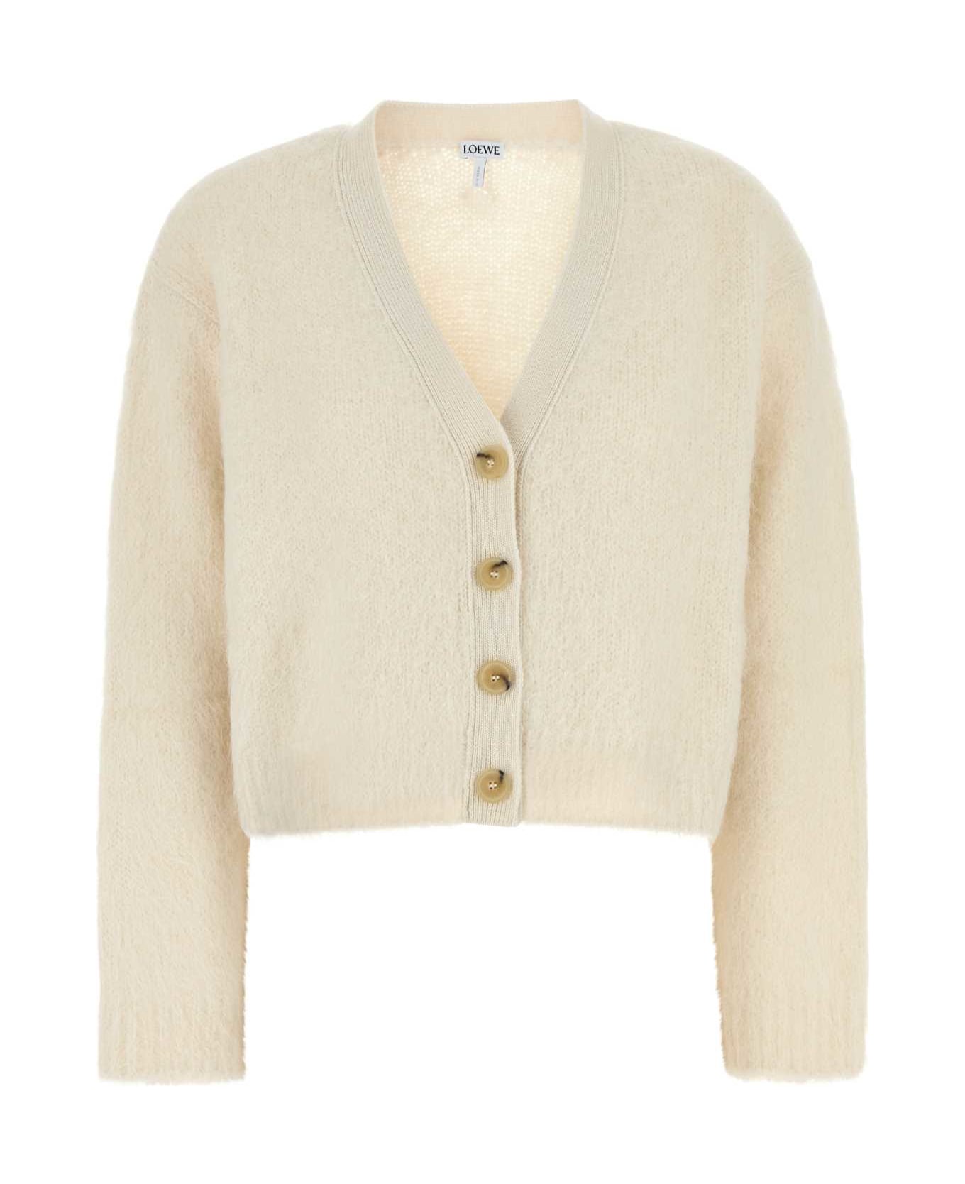 Loewe Alpaca Blend Cardigan - WHITE