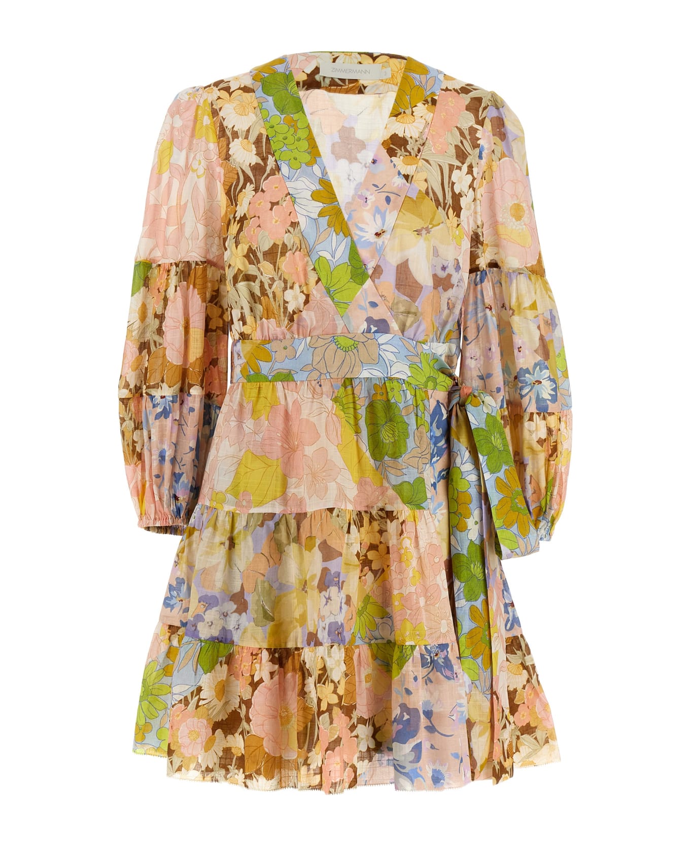 Zimmermann 'pop Wrap' Dress - Multicolor