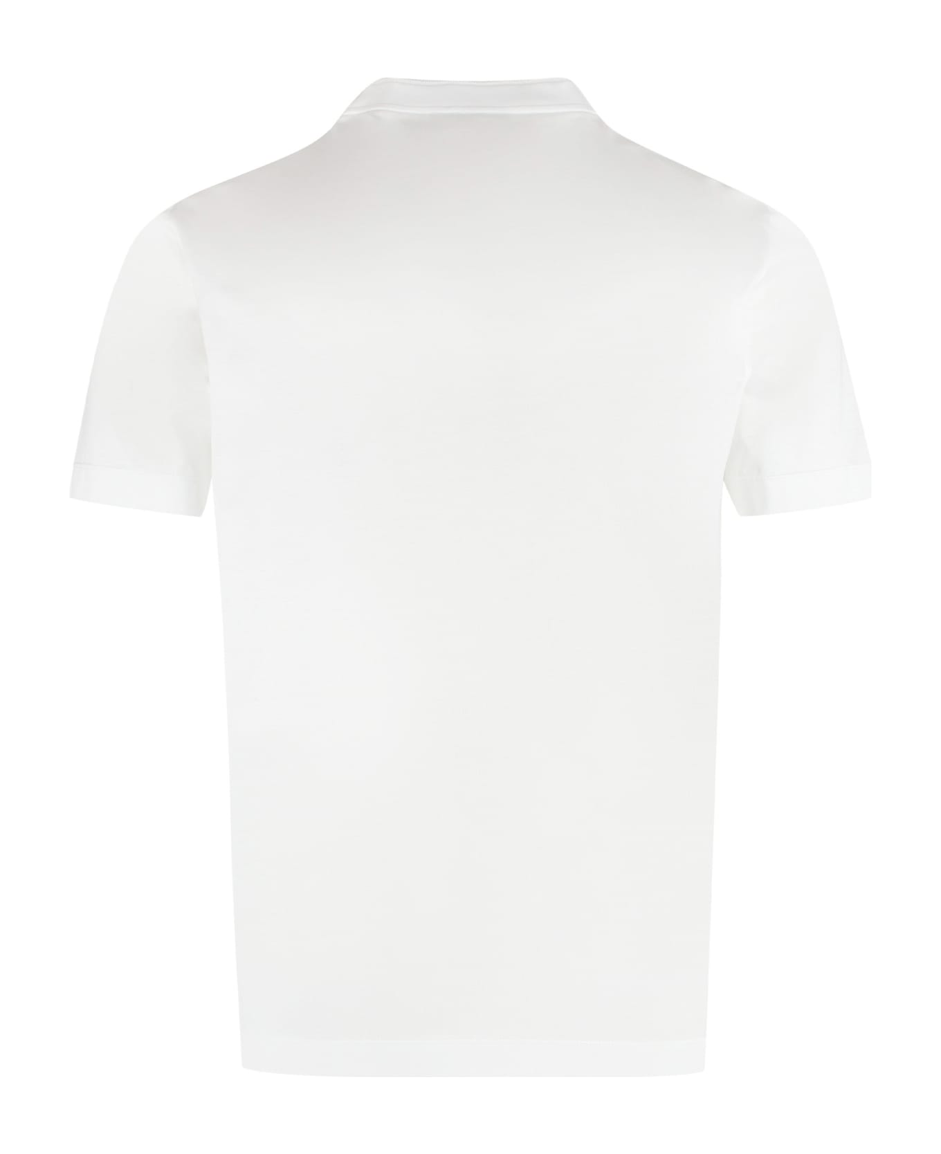 Canali Cotton Crew-neck T-shirt - White