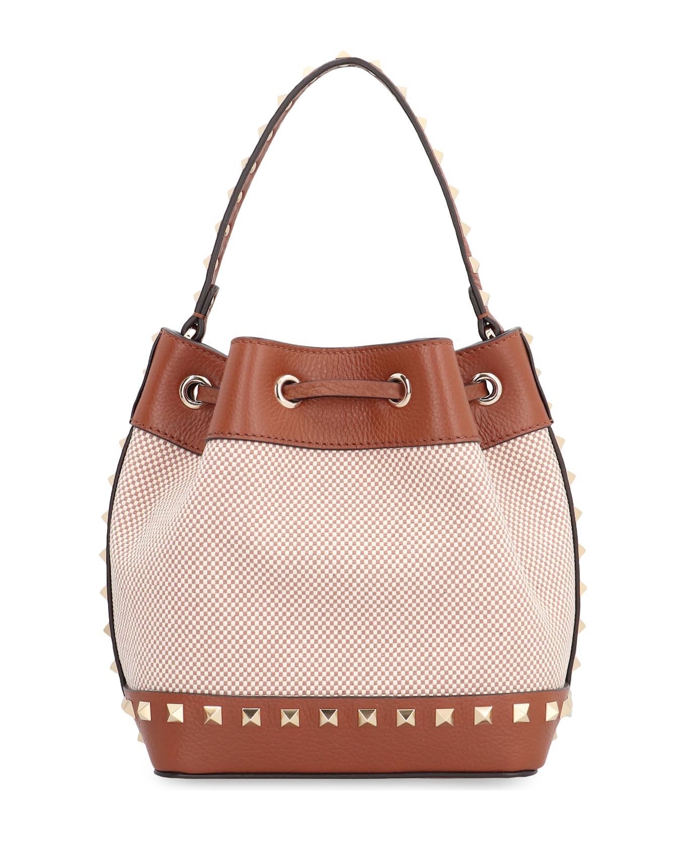 Valentino Garavani - Rockstud Bucket Bag - Leather Brown