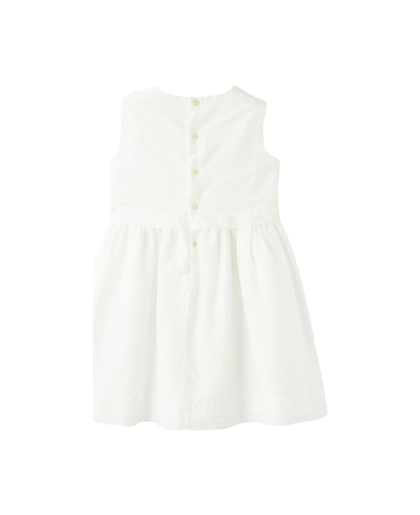 Il Gufo Sleeveless Dress In White Cotton Voile - White ワンピース＆ドレス