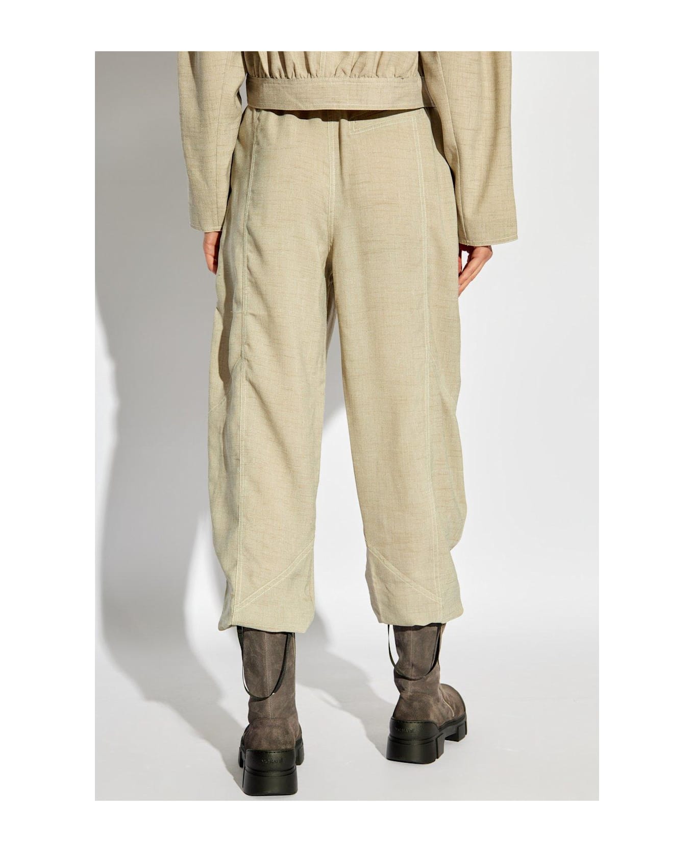 Ganni Loose Fit Trousers - Beige