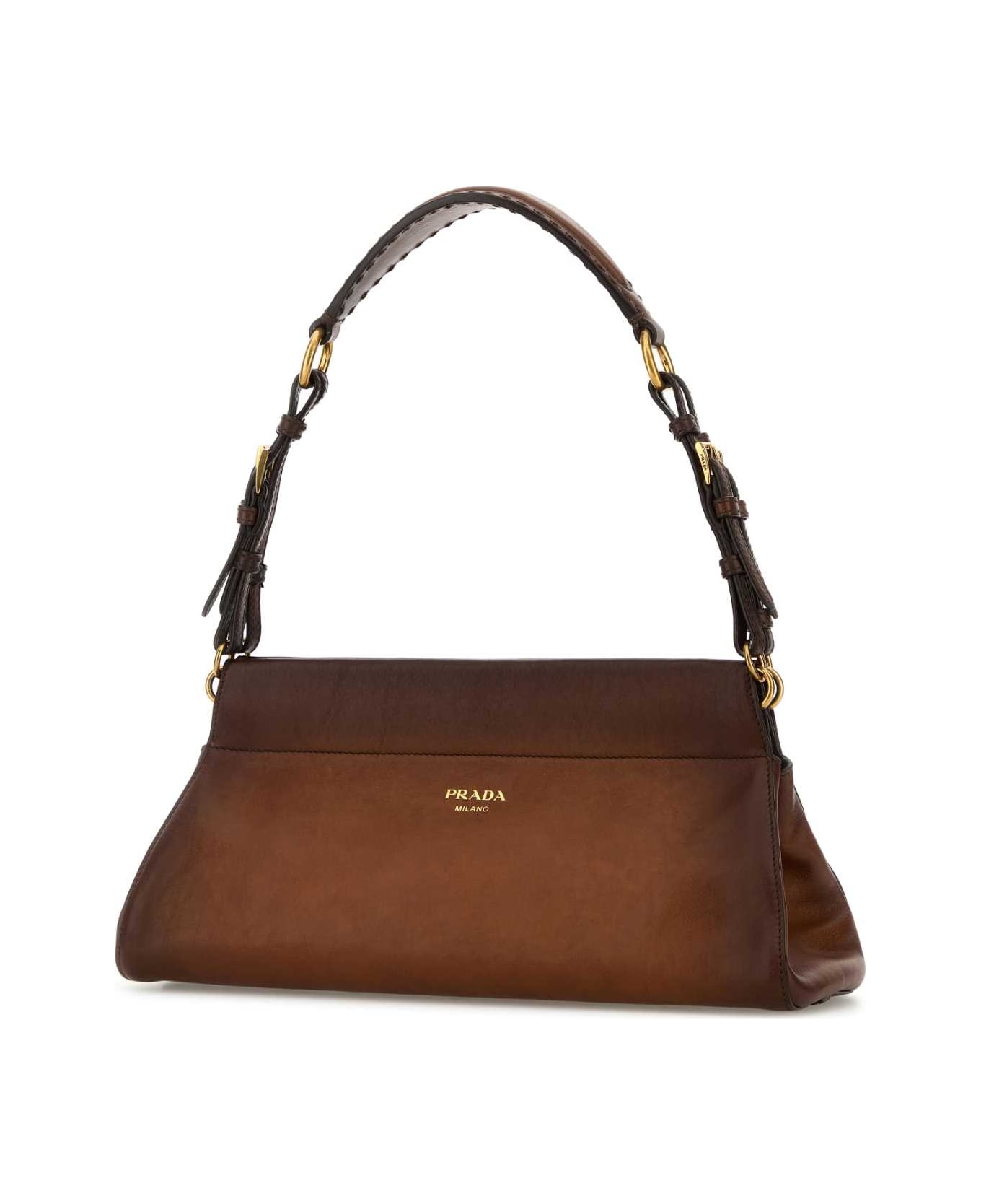 Prada Caramel Leather Medium Prada Enchaã®nã© Shoulder Bag - COGNAC