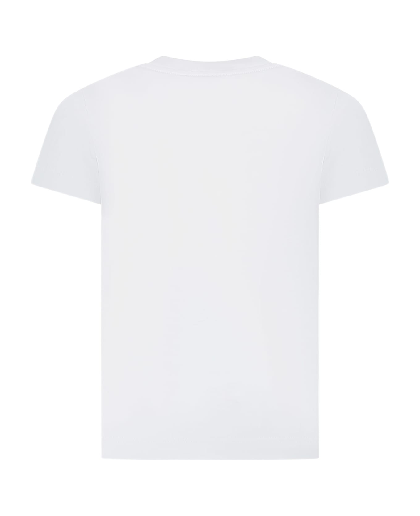 Fendi White T-shirt For Girl With Iconic Ff - WHITE