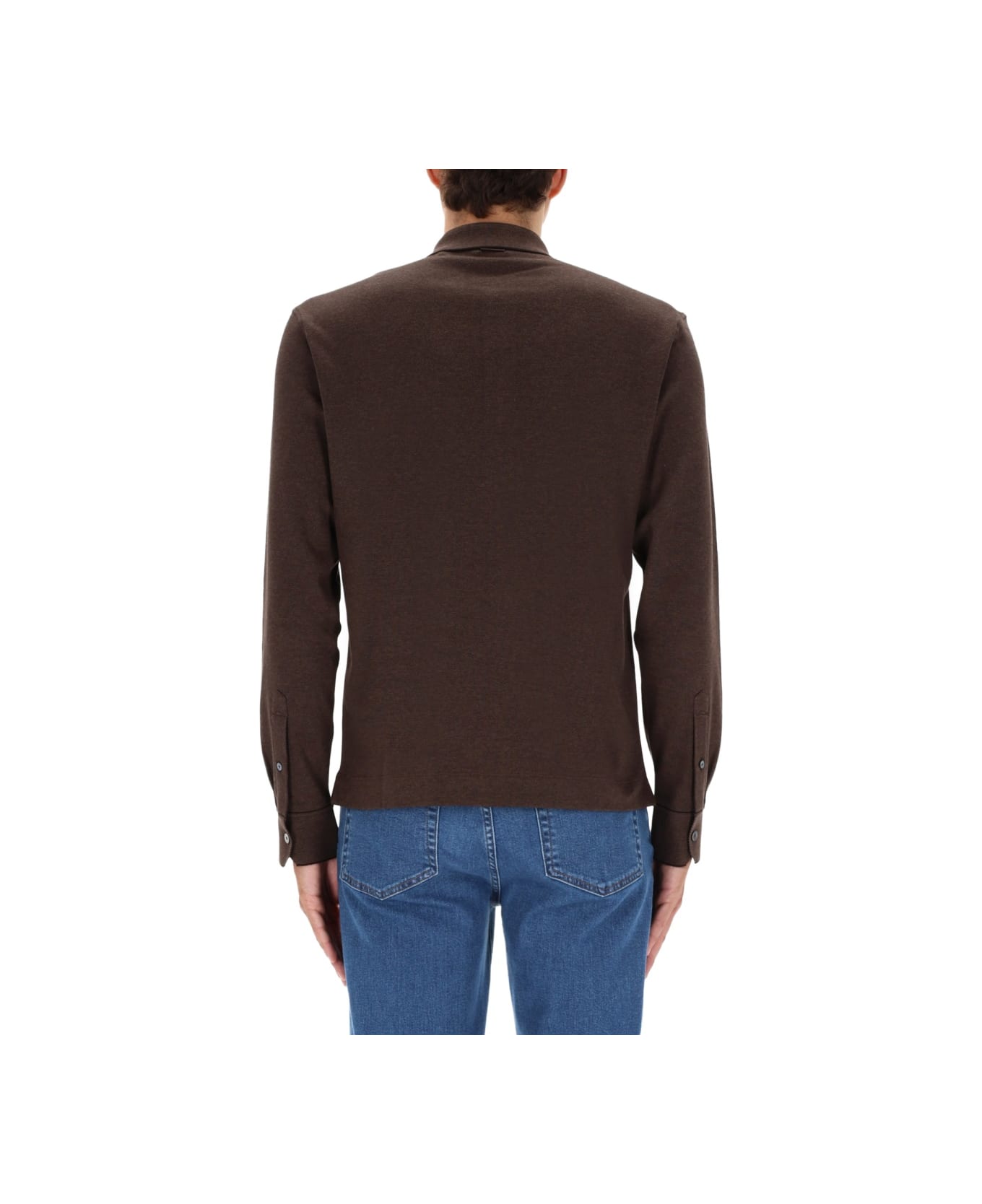 Zegna Cotton Polo - BROWN