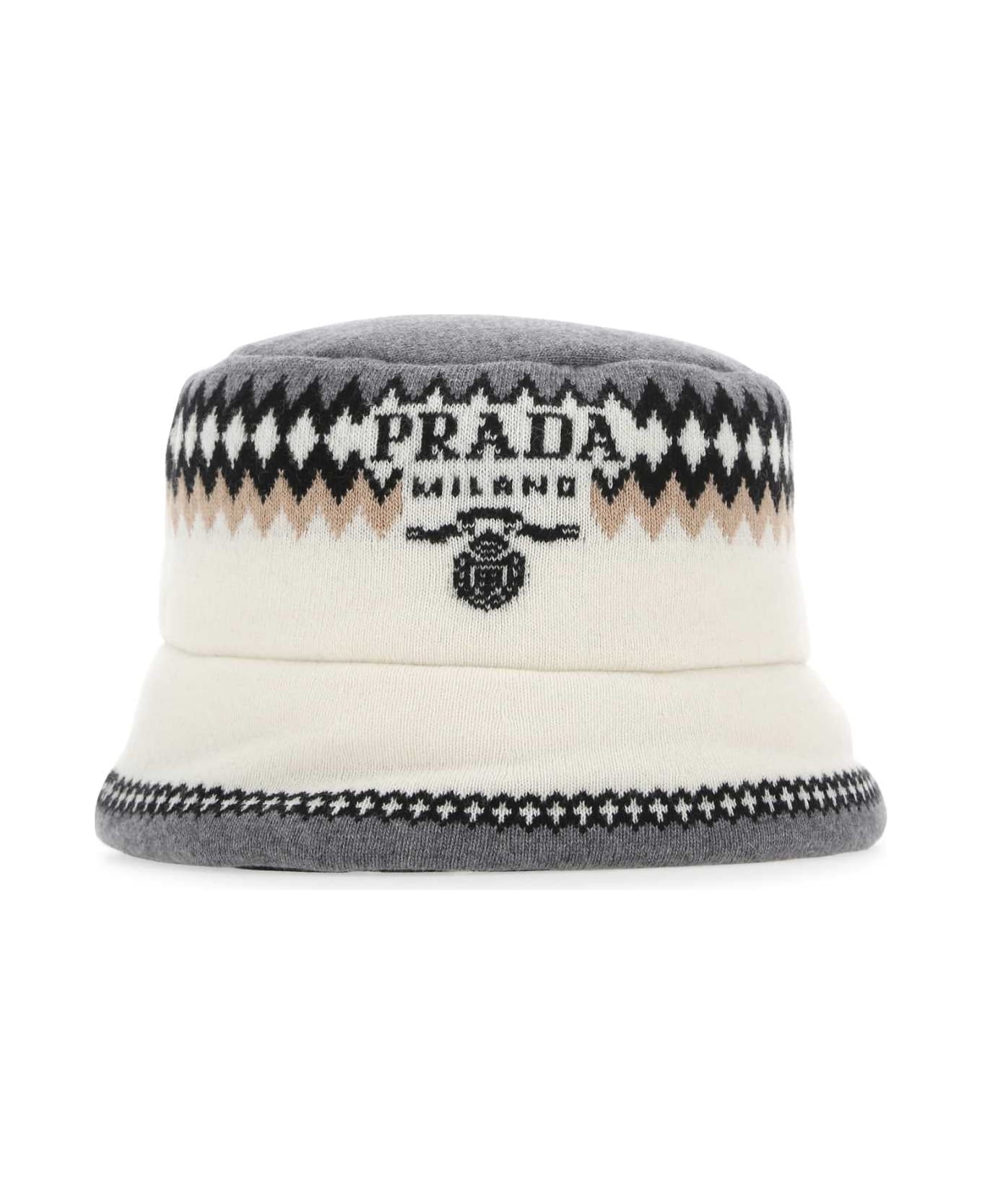 Prada Embroidered Wool Blend Hat - CAMMELLO