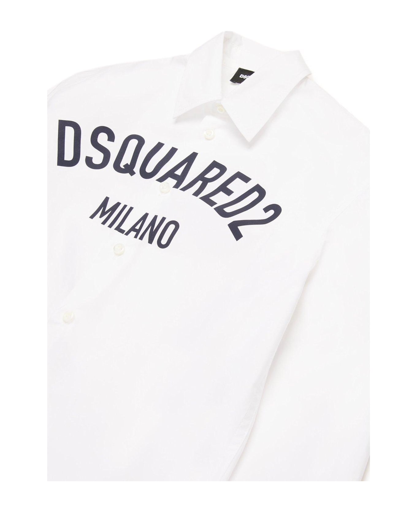 Dsquared2 Logo Printed Long-sleeved Shirt - White