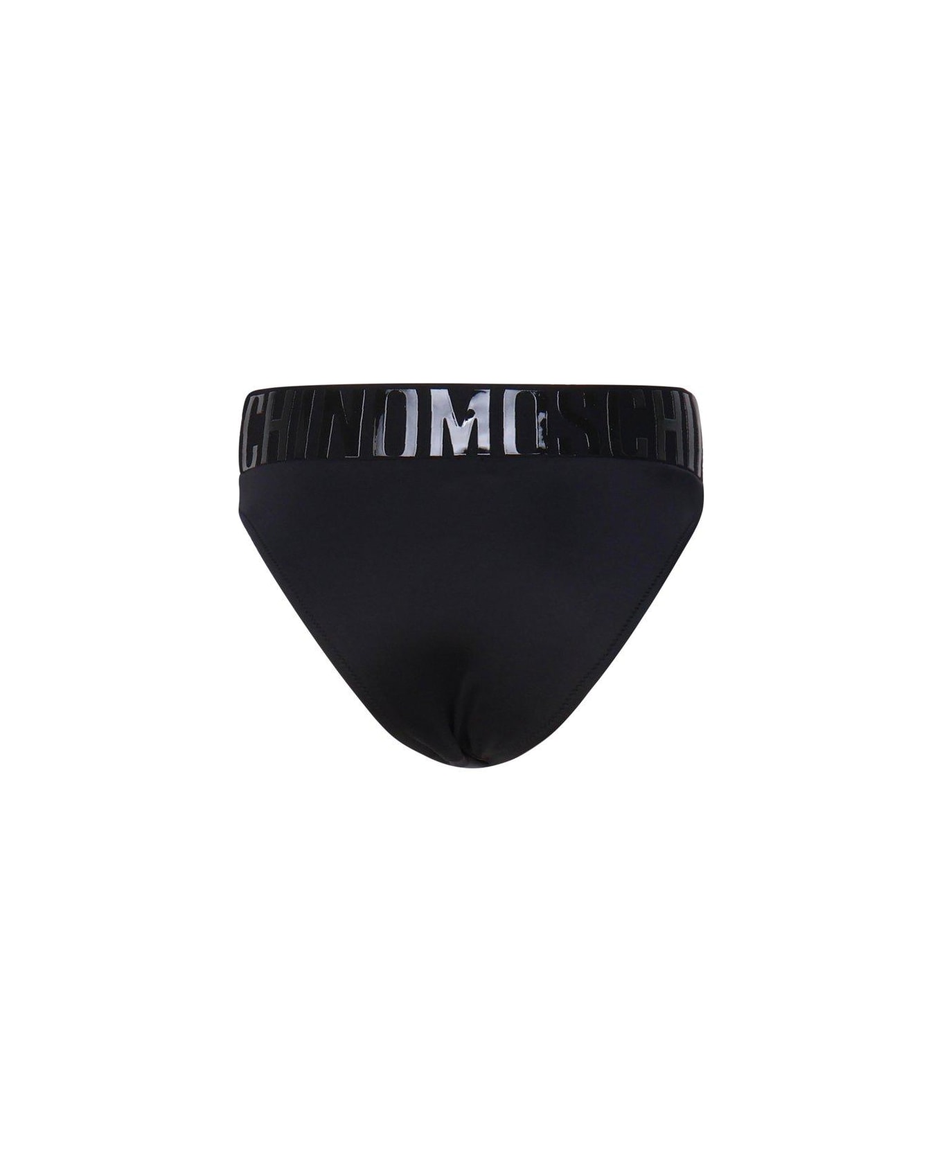 Moschino Logo Waistband Bikini Bottoms - Black