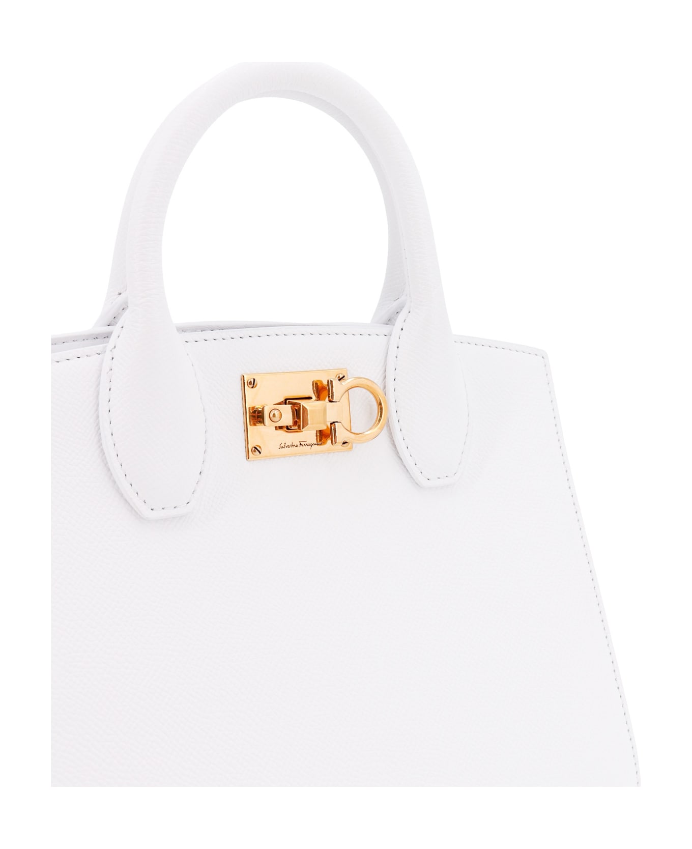 Ferragamo Studio Box Handbag - WHITE トートバッグ