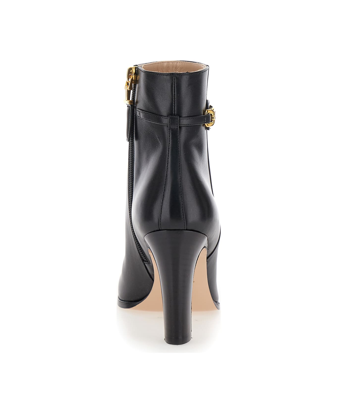 Tom Ford Black Ankle Boots With T Chain Detail In Leather Woman - Black