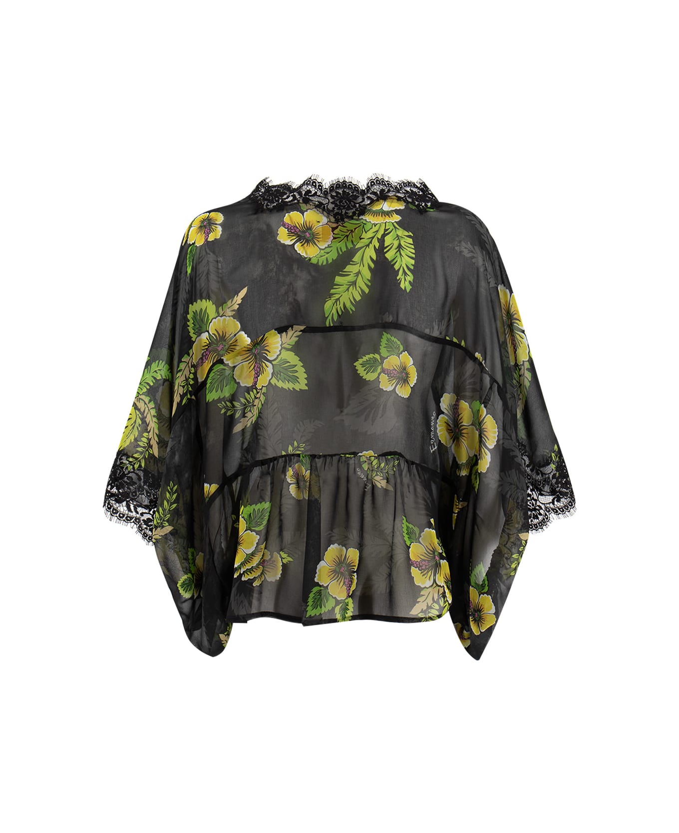 Ermanno Firenze Blouse - BLACK/YELOW/GREEN ブラウス