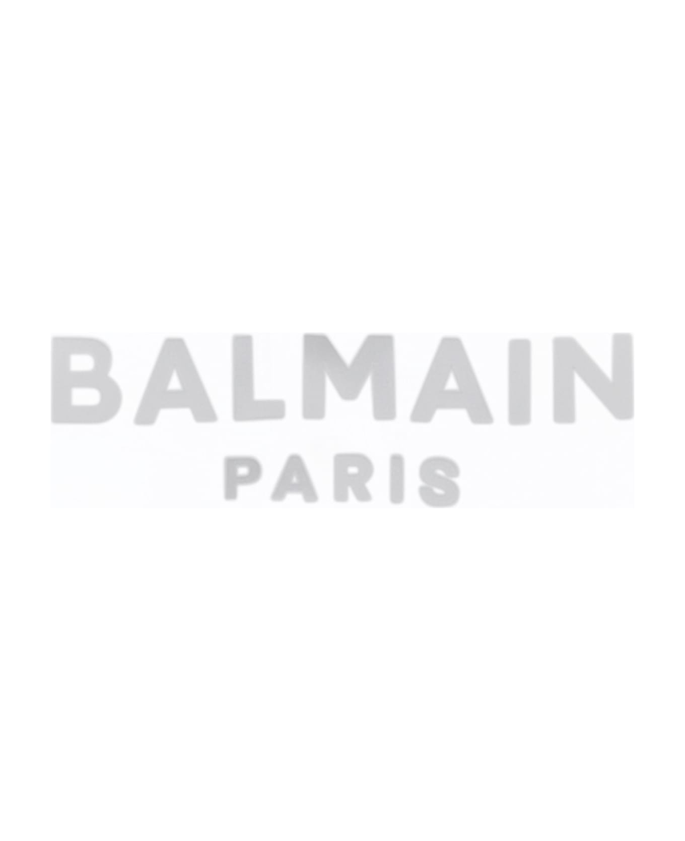 Balmain White Babygrow Set For Babykids With Logo - White