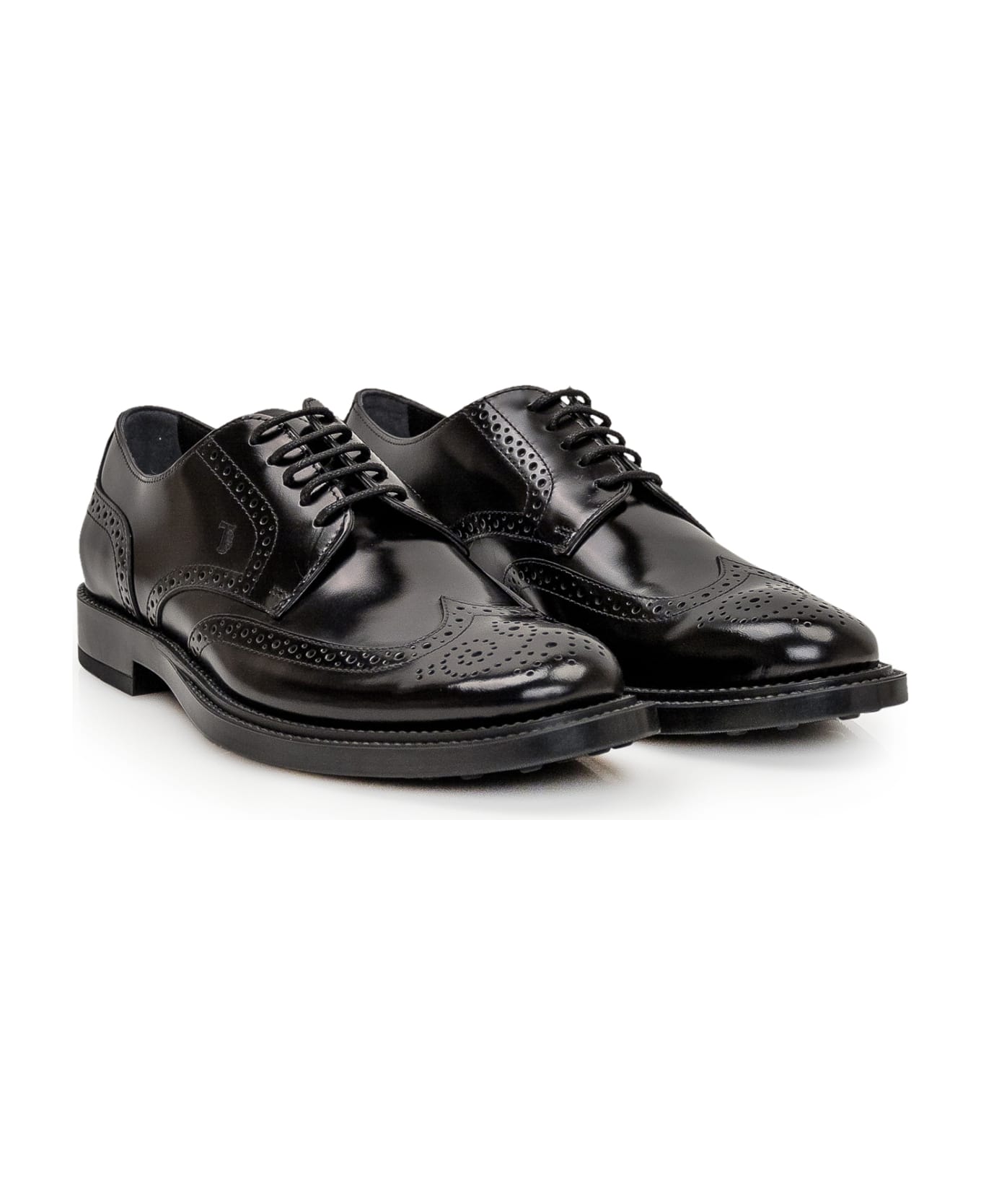 Tod's Bucature Laced Derby Shoes - NERO