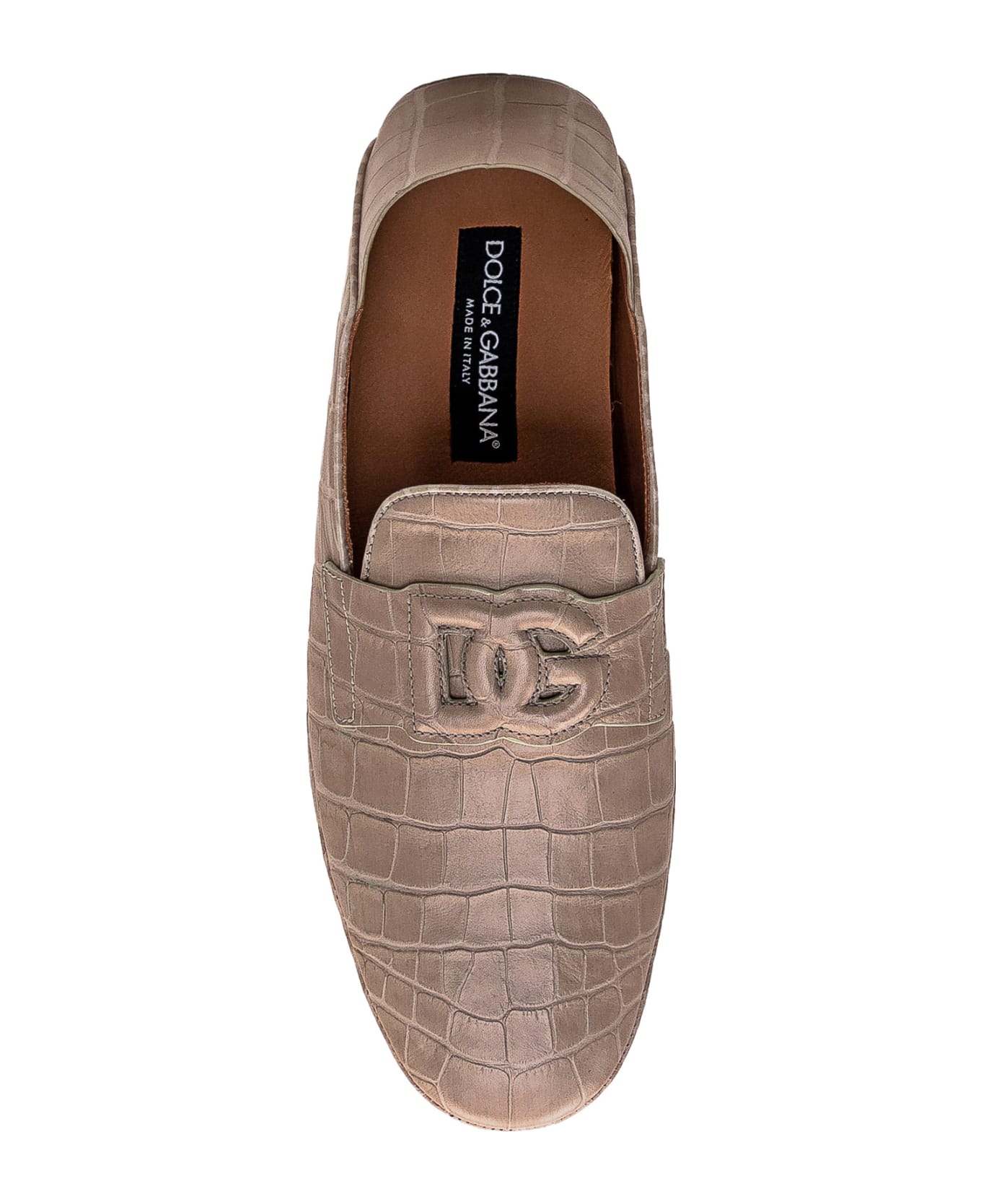 Dolce & Gabbana Leather Driver Loafer - SABBIA CHIARO ローファー＆デッキシューズ