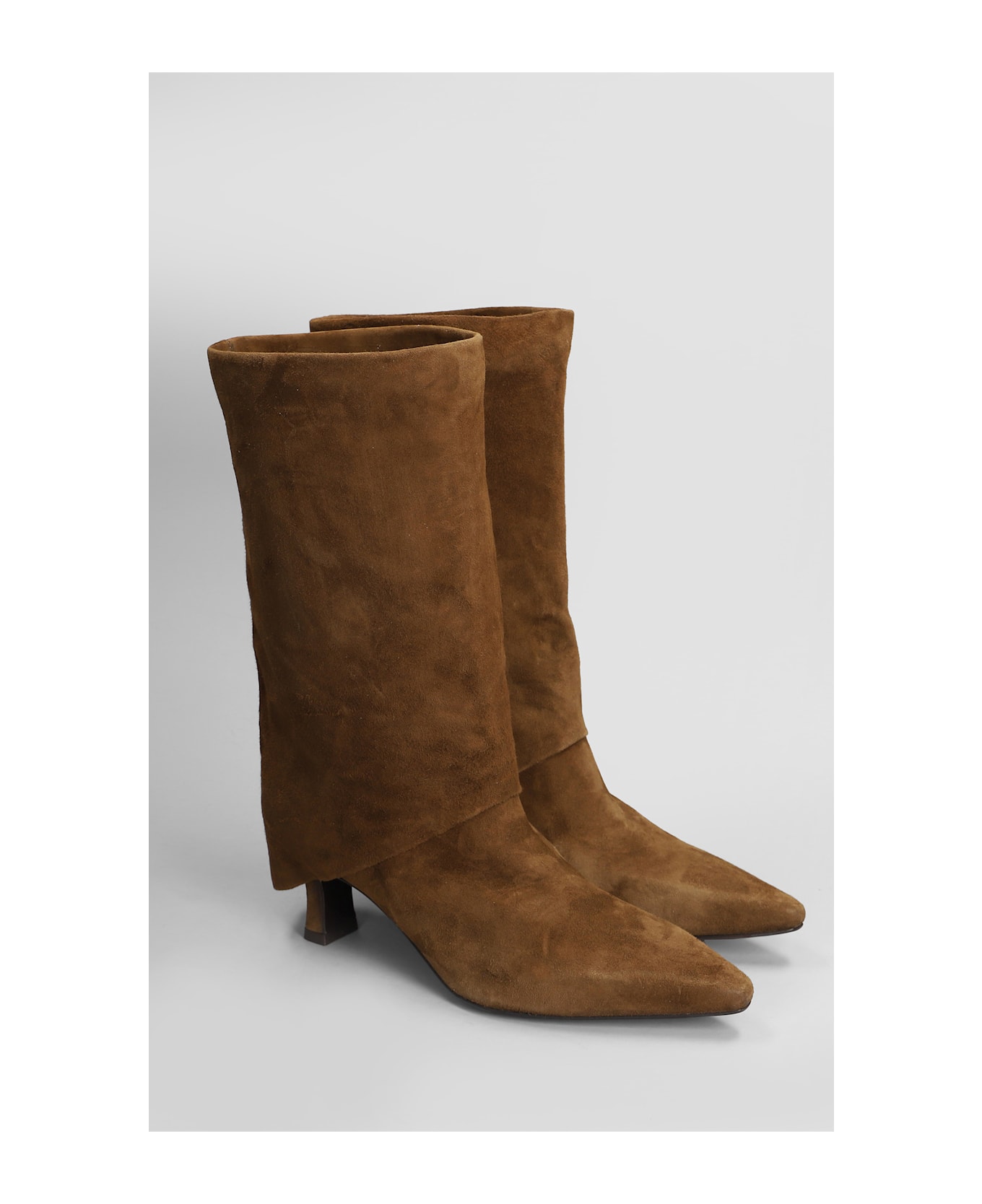 Julie Dee Texan Ankle Boots In Brown Suede - brown