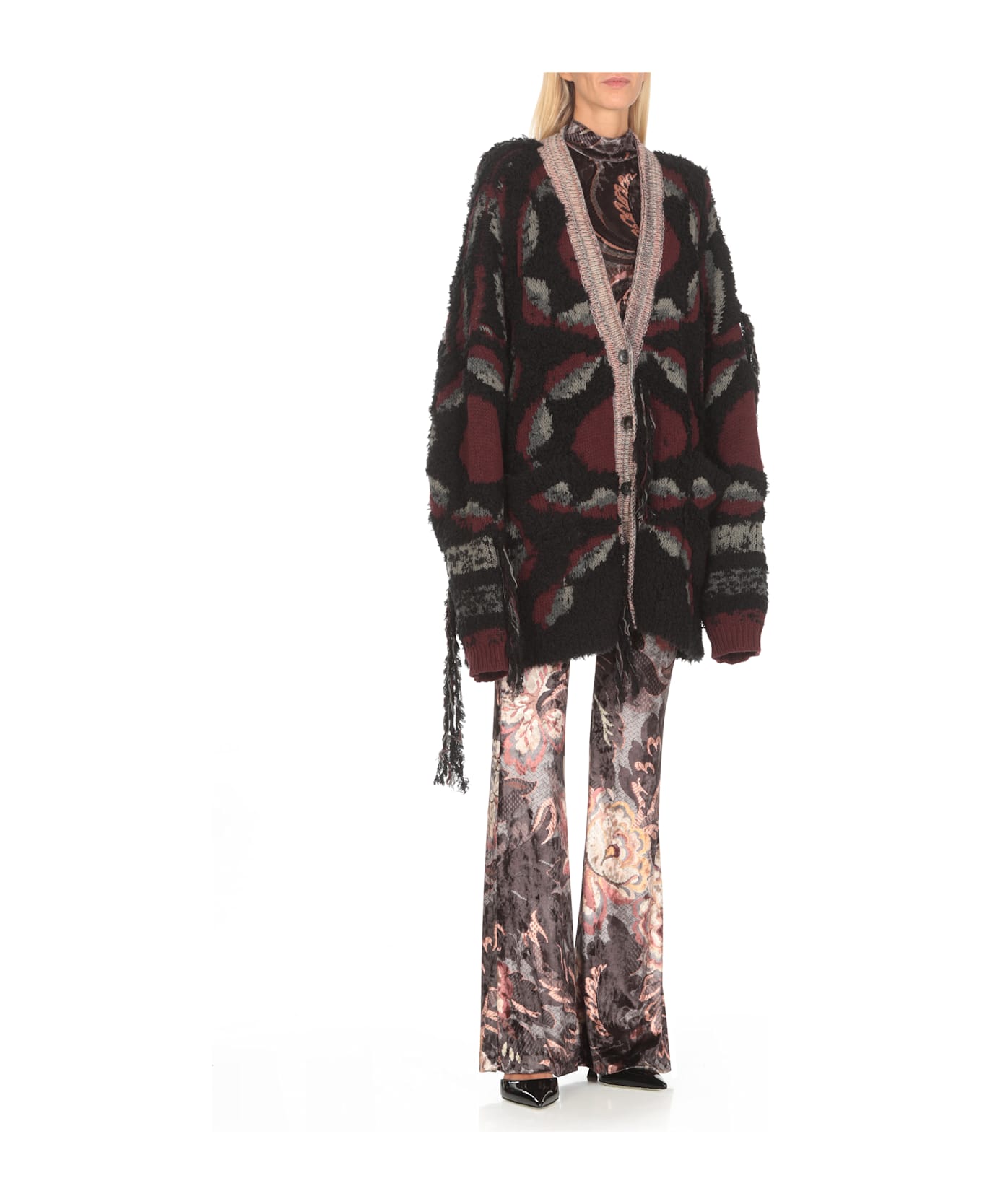 Etro Wool Blend Oversize Cardigan - MultiColour