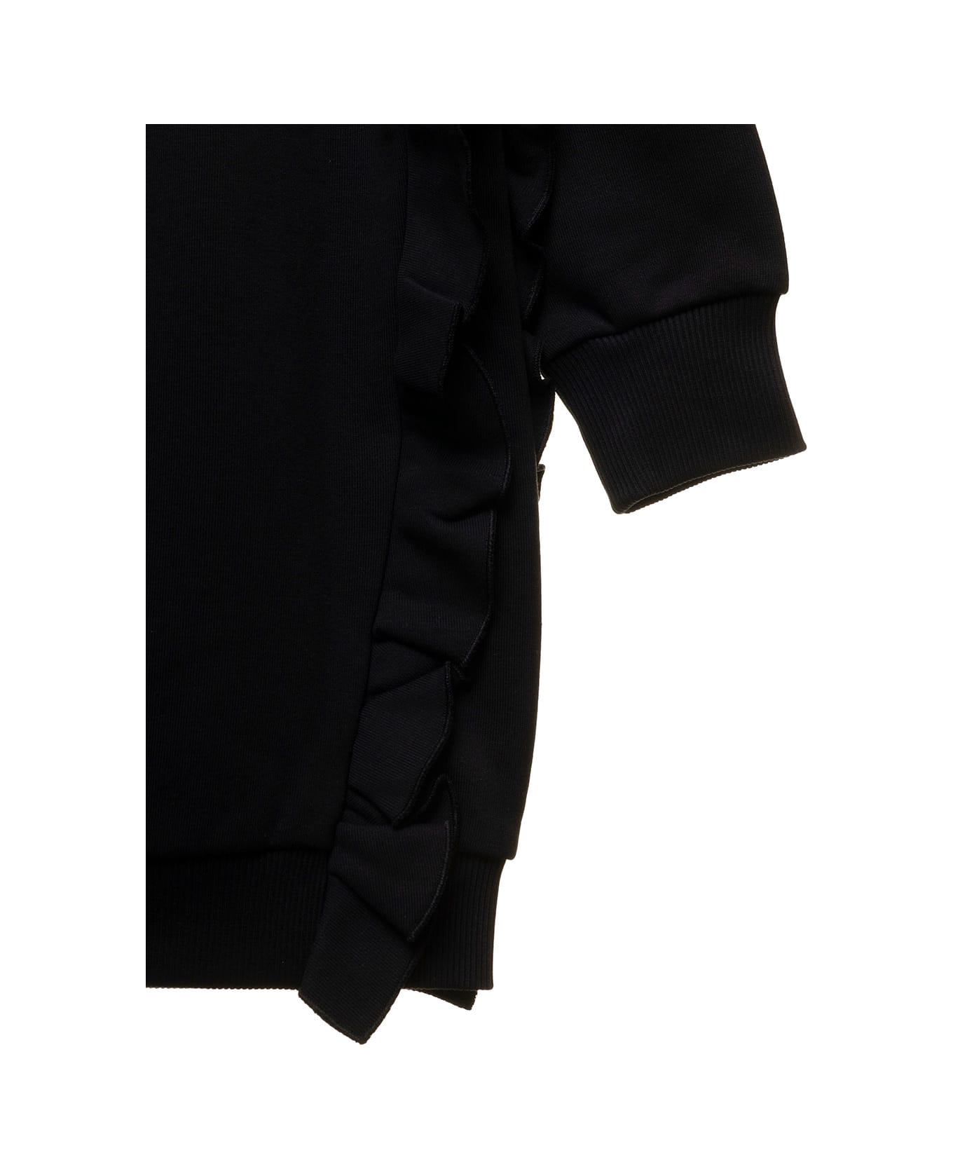Givenchy Black Black Cotton Jersey Dress With Logo Givenchy Kids Girl - Black