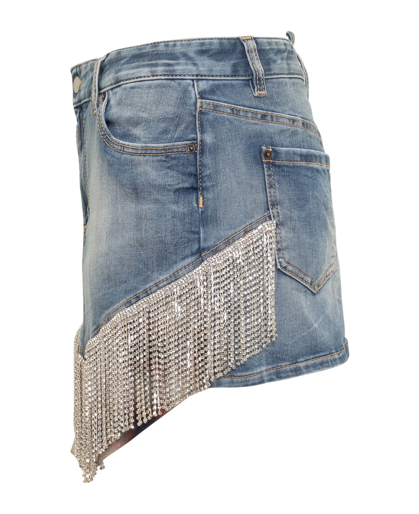 Dsquared2 Denim Mini Skirt With Crystals - 470